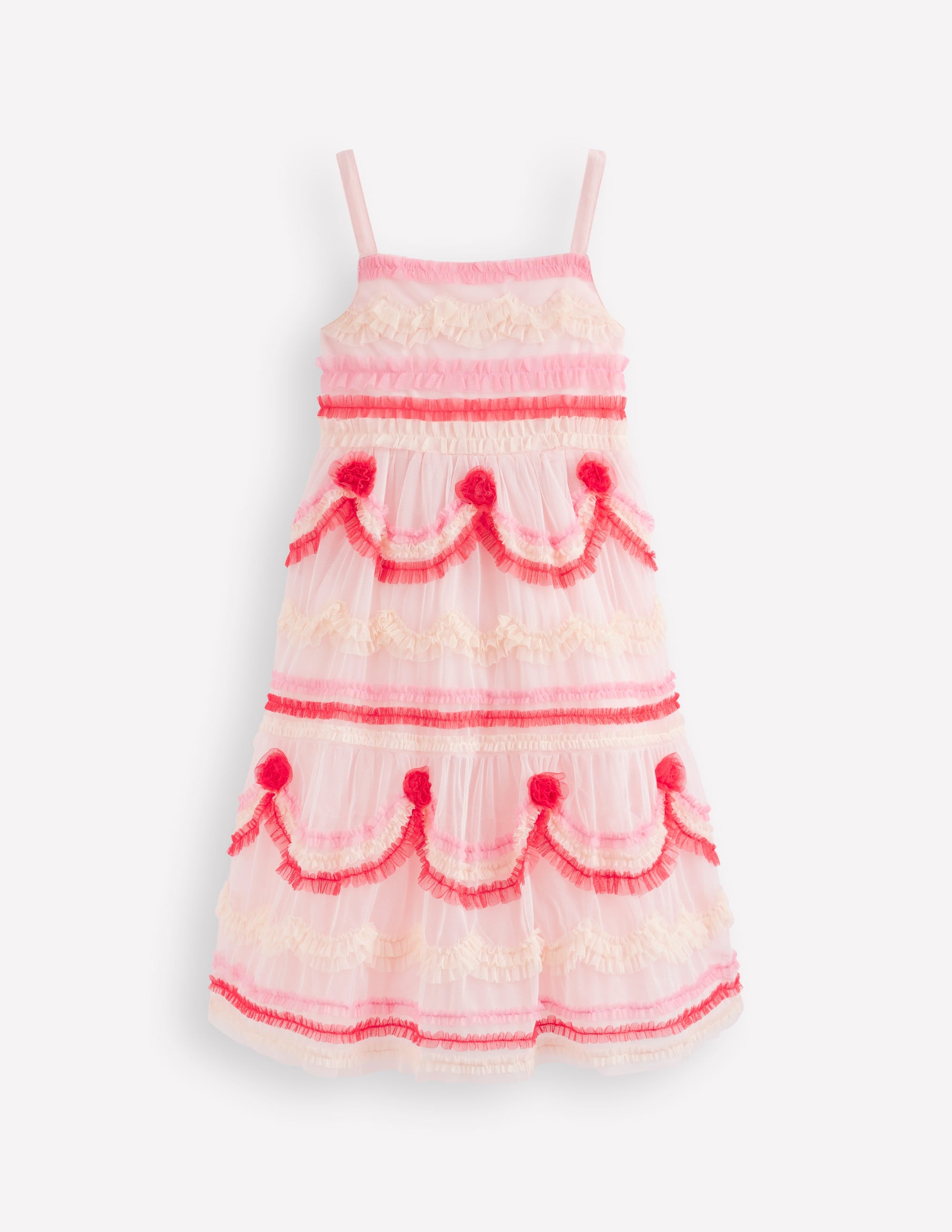 Gestuftes Tüllkleid mit Kuchendesign-Kreiderosa Tortendesign - Image 4