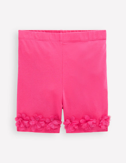Tulle Hem Shorts-Flamingo Pink