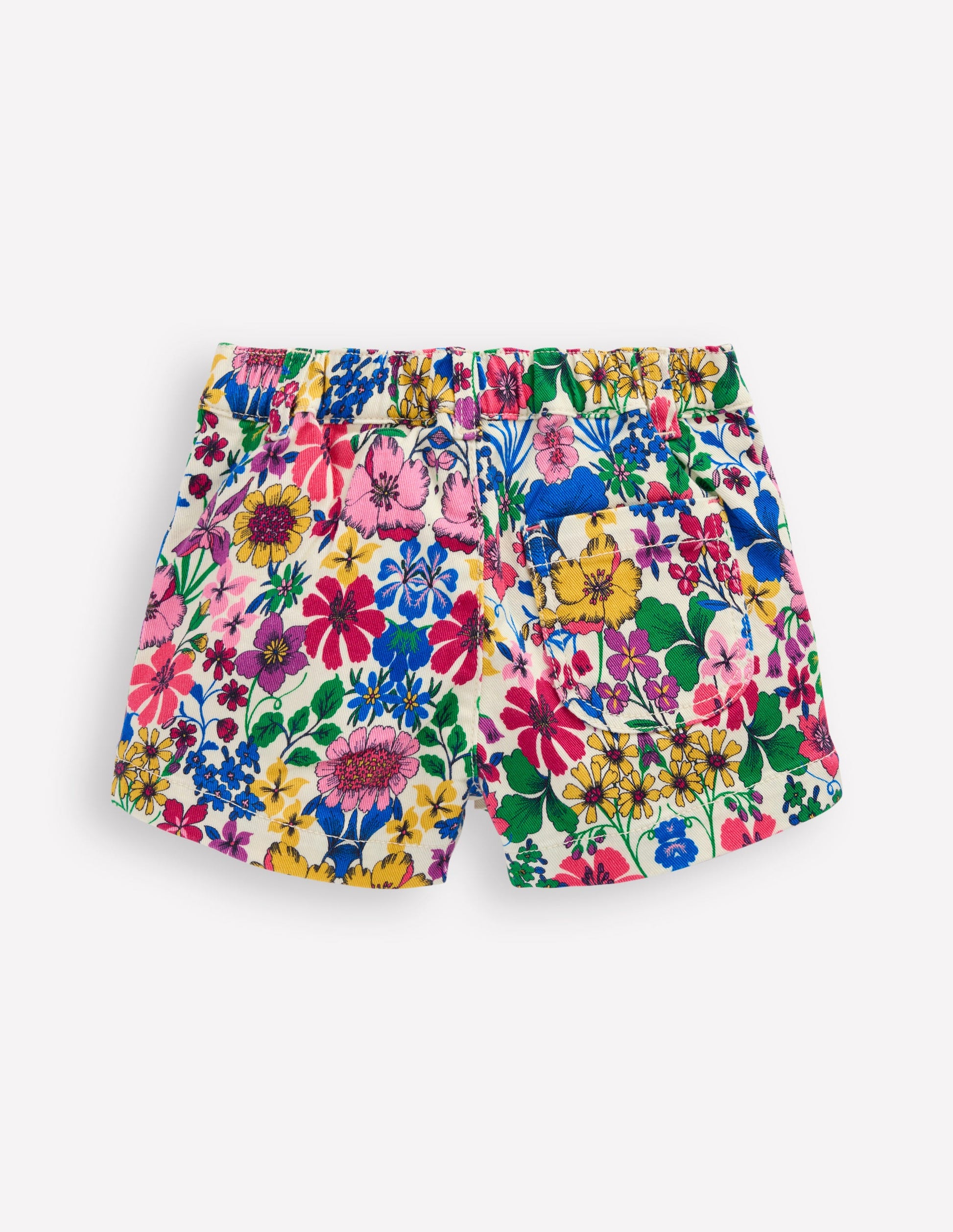 Patch Pocket Shorts-Multi Rainbow Floral-2
