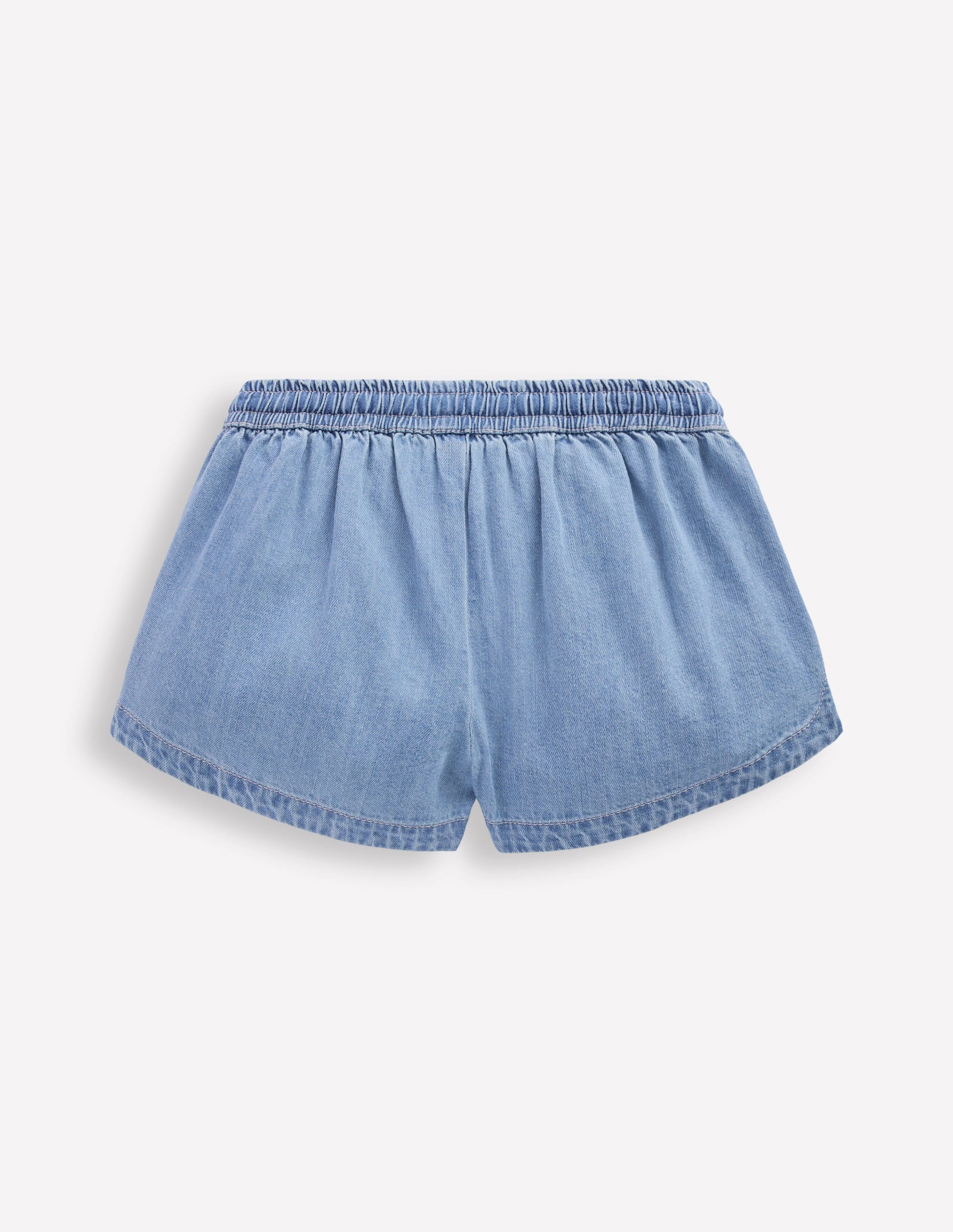 Gewebte Shorts zum Hineinschlüpfen-Blauer Faux-Uni - Image 2
