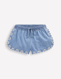 Pull-on Woven Shorts-Chambray