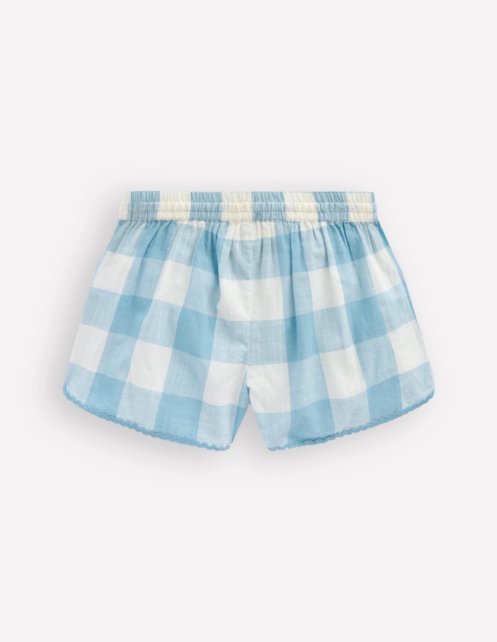 Short tissé à enfiler-Broderie vichy bleu - Image 2