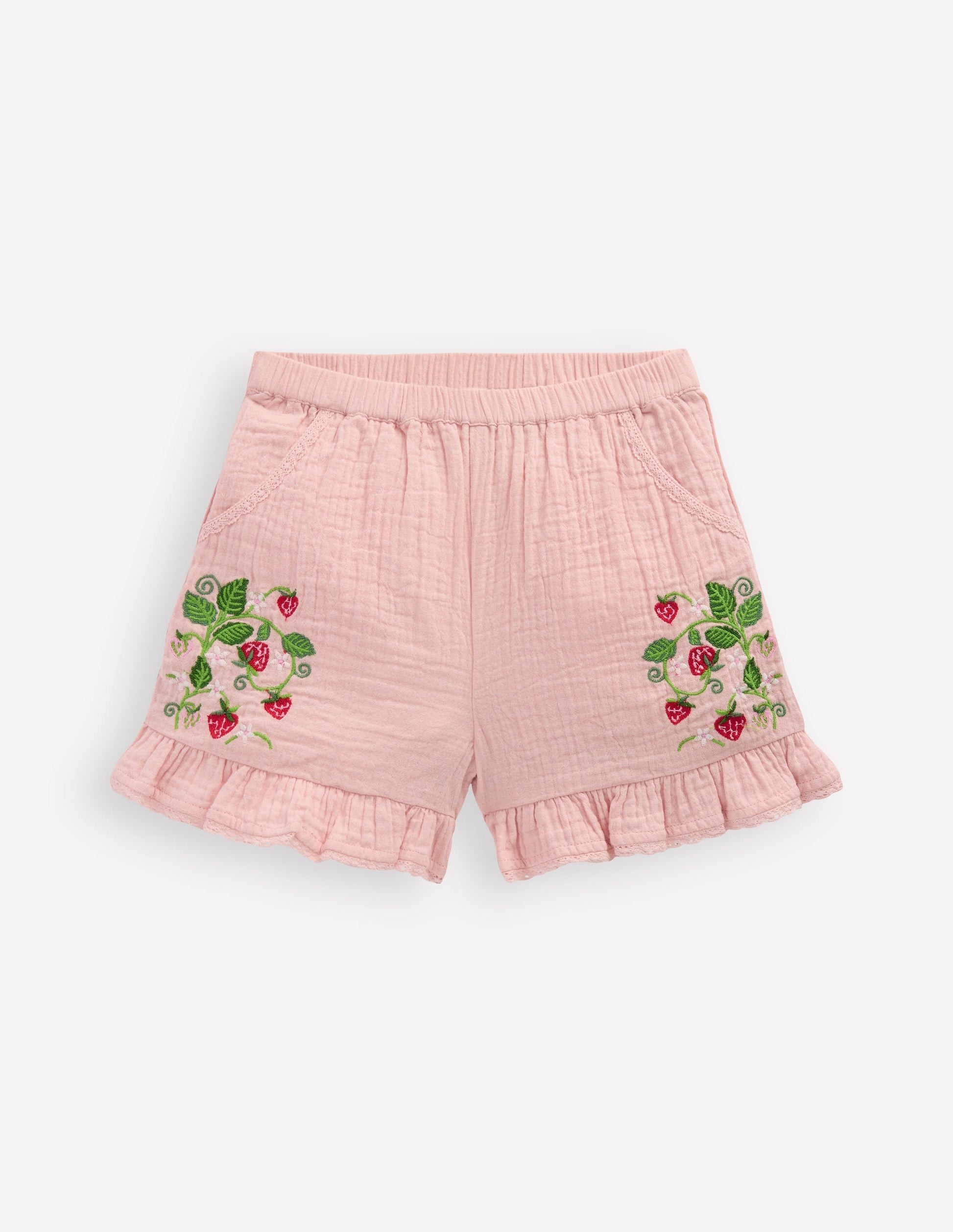 Gewebte Shorts mit Rüschen-Lotus Erdbeere-3