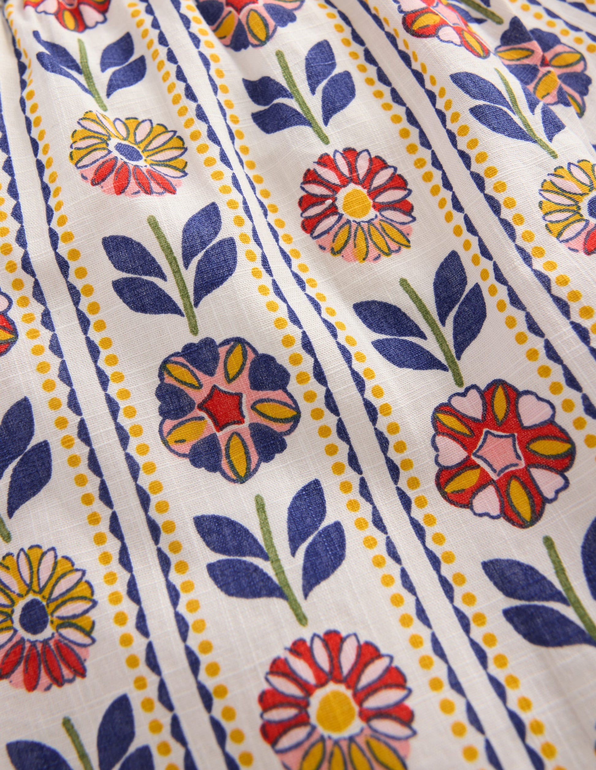 Pull-on Holiday Shorts-Ivory Floral Stripe-5