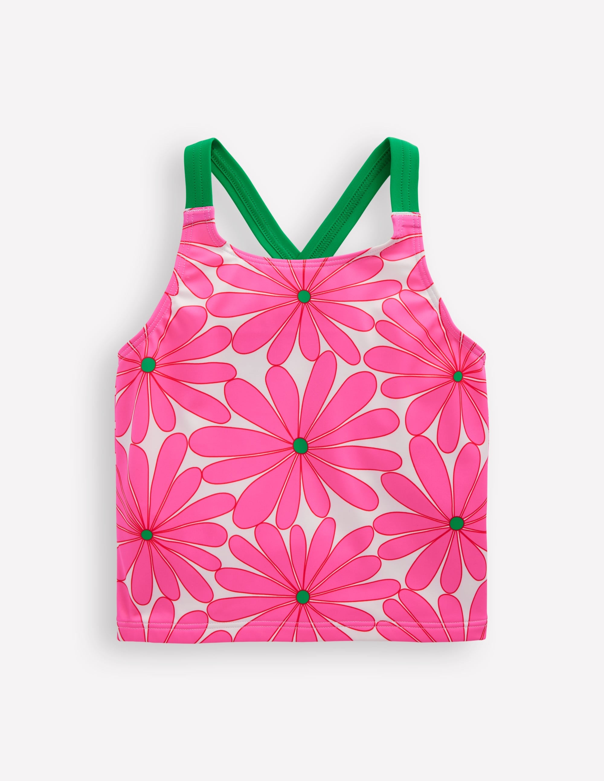 Tankini-Oberteil mit gekreuzten Rückenträgern-Festivalrosa Gänseblümchen - Image 1