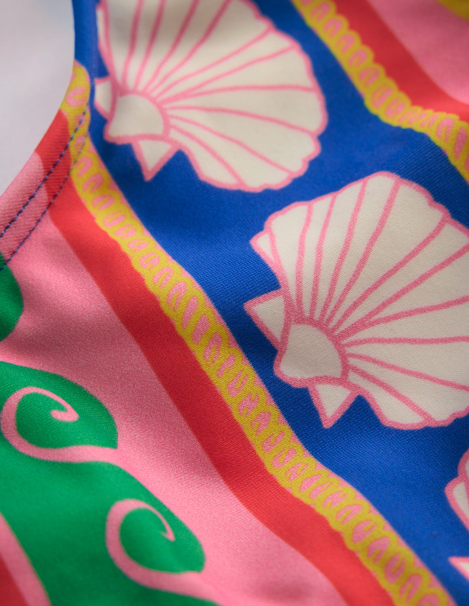 Gemusterte Bikinihose-Bunt Meer Muschel Streifen-3