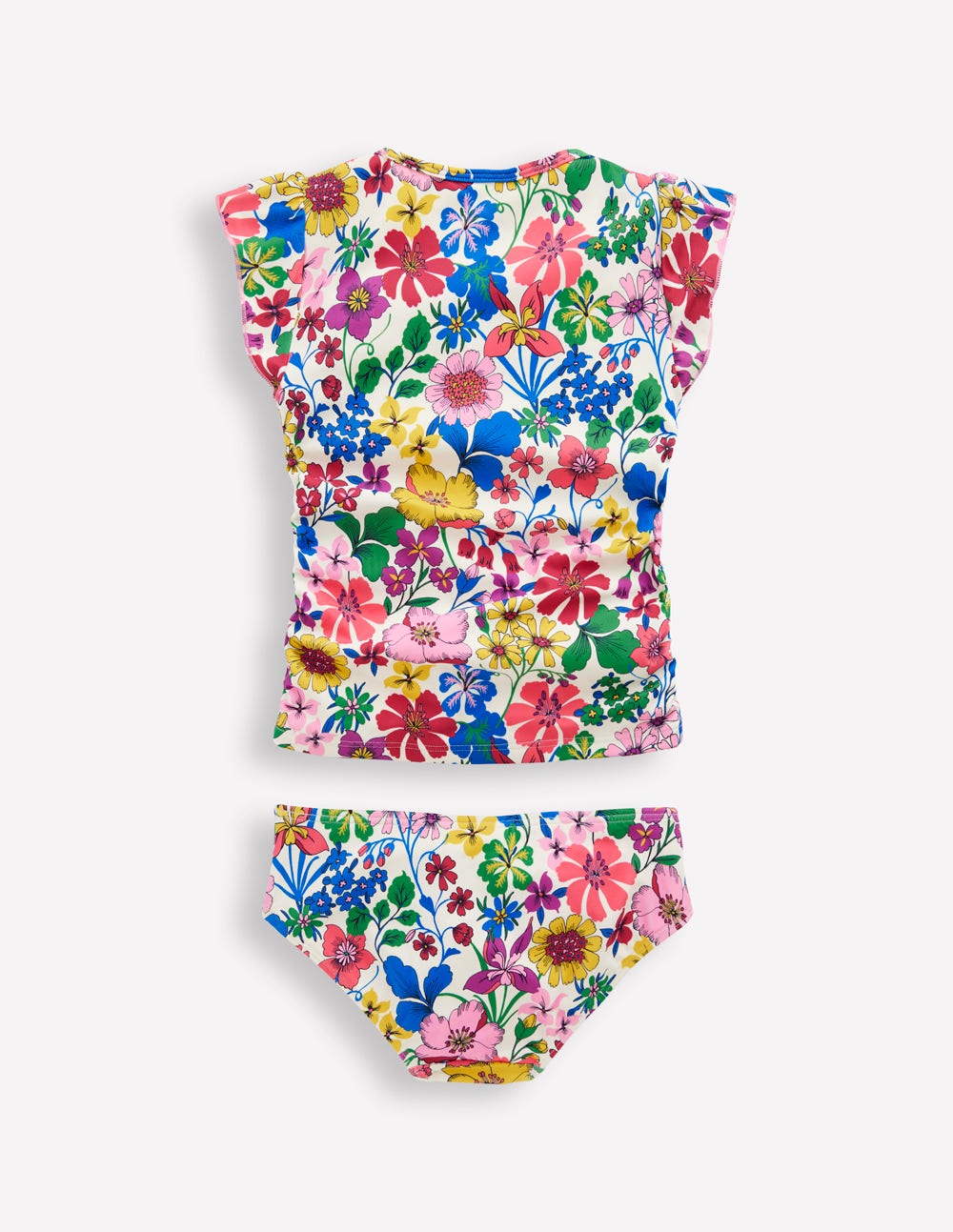 Tankini à fronces-Motif floral arc-en-ciel multi-2
