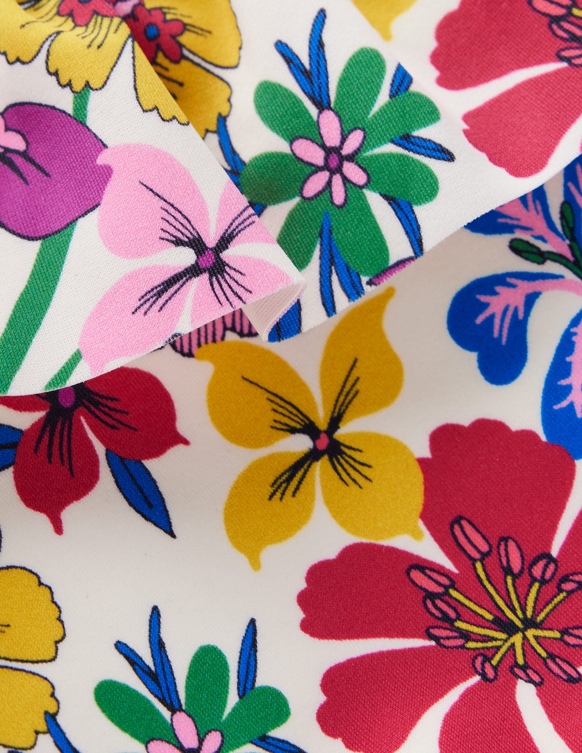 Bikini asymétrique à volants-Motif floral arc-en-ciel multi - Image 3