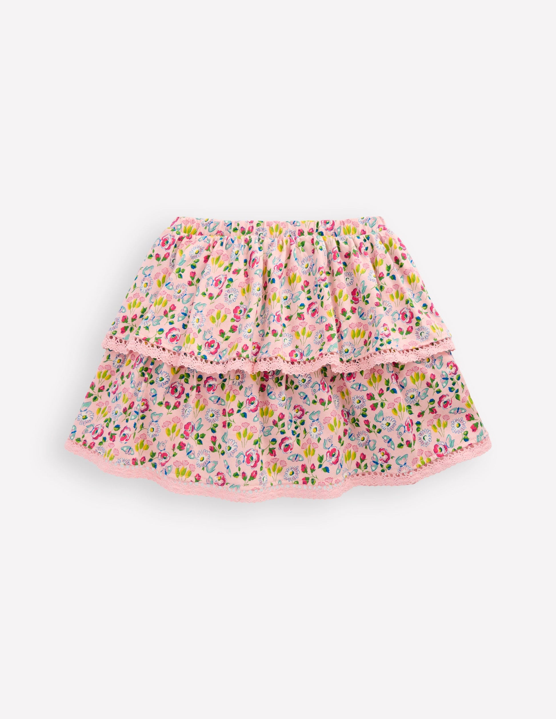 Ruffle Jersey Skort-Chalk Pink Spring Garden-2