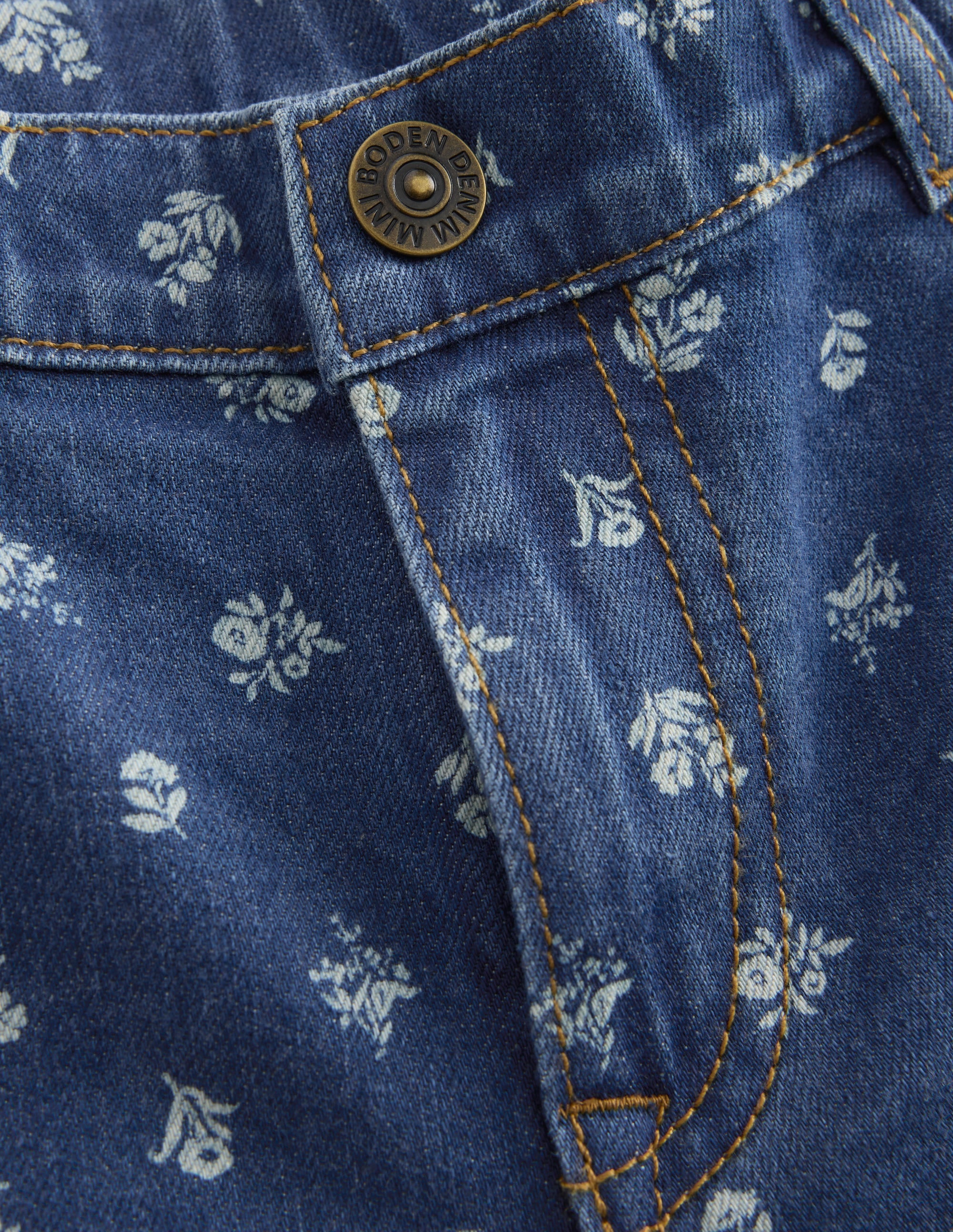 Wide Leg Jeans-Denim Floral - Image 3