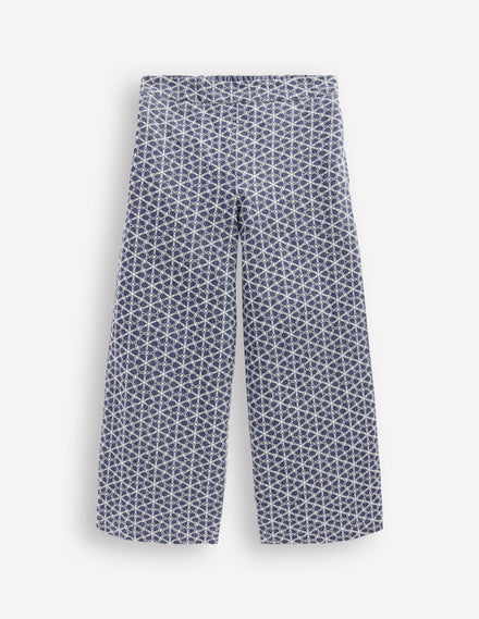 Hose für besondere Anlässe-Chambray Lochstickerei