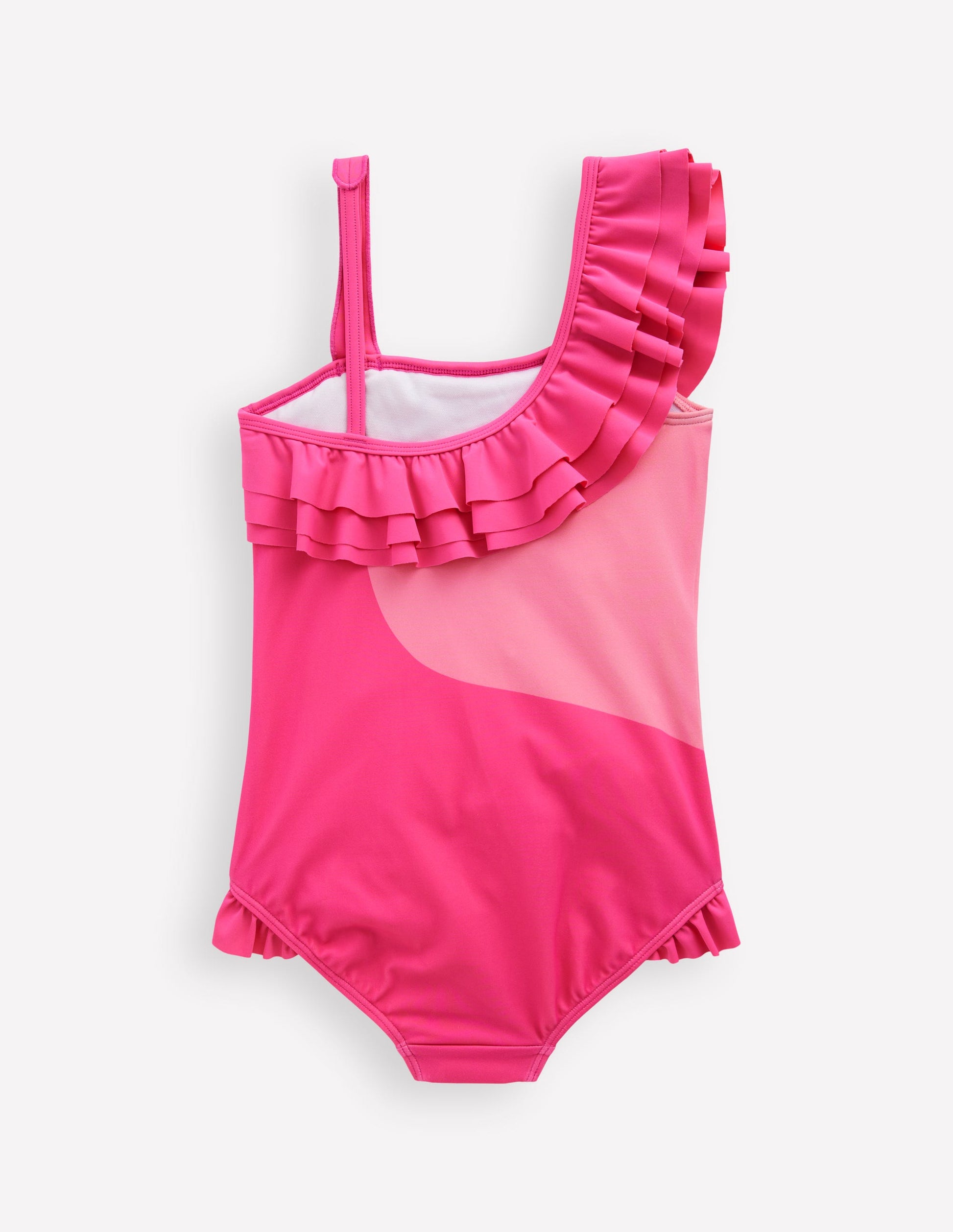 Maillot de bain asymétrique à appliqué-Flamant rose sorbet-2