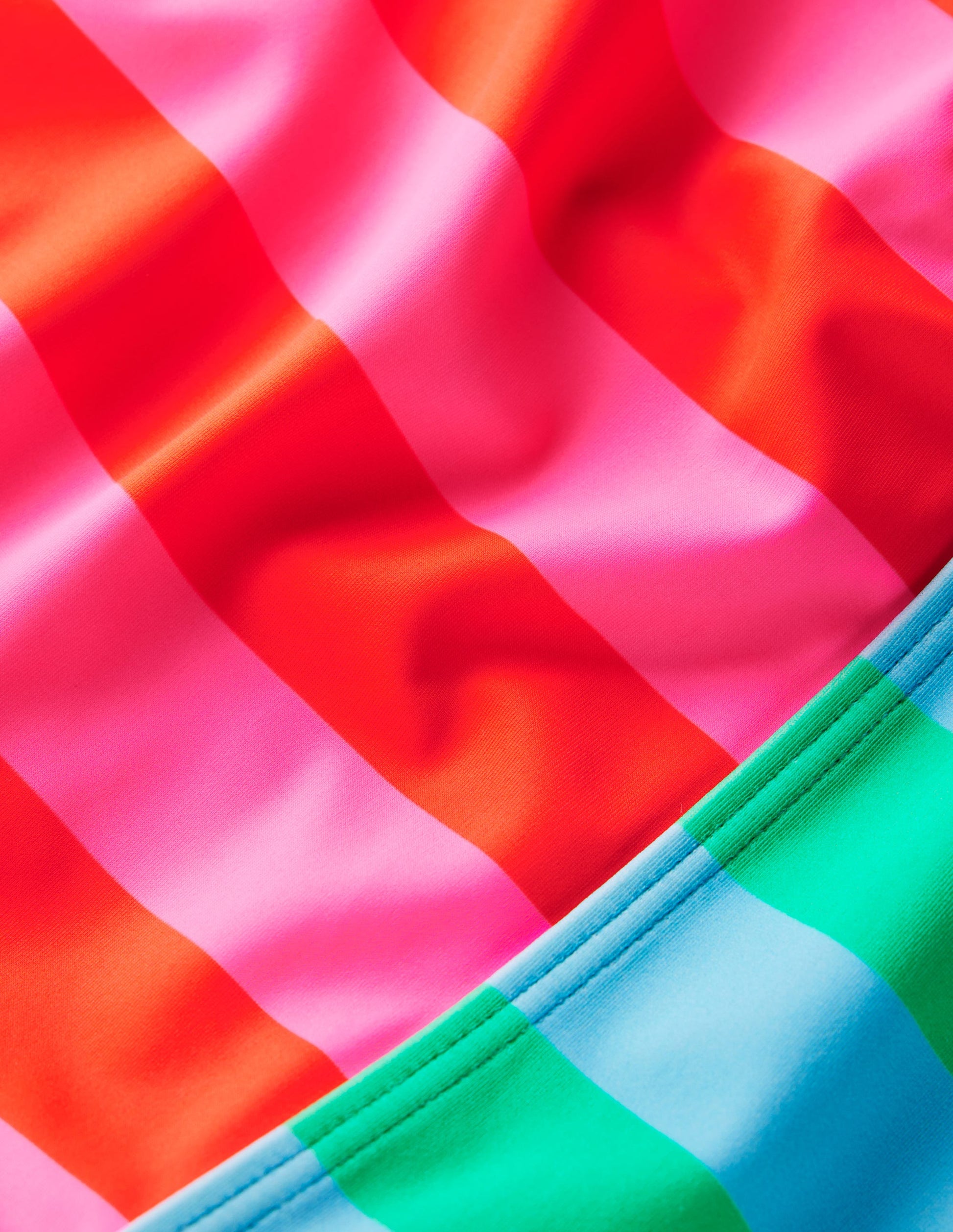 Badeanzug mit Cut-out-Ackerbohnengrün/Pink, Gestreift-4