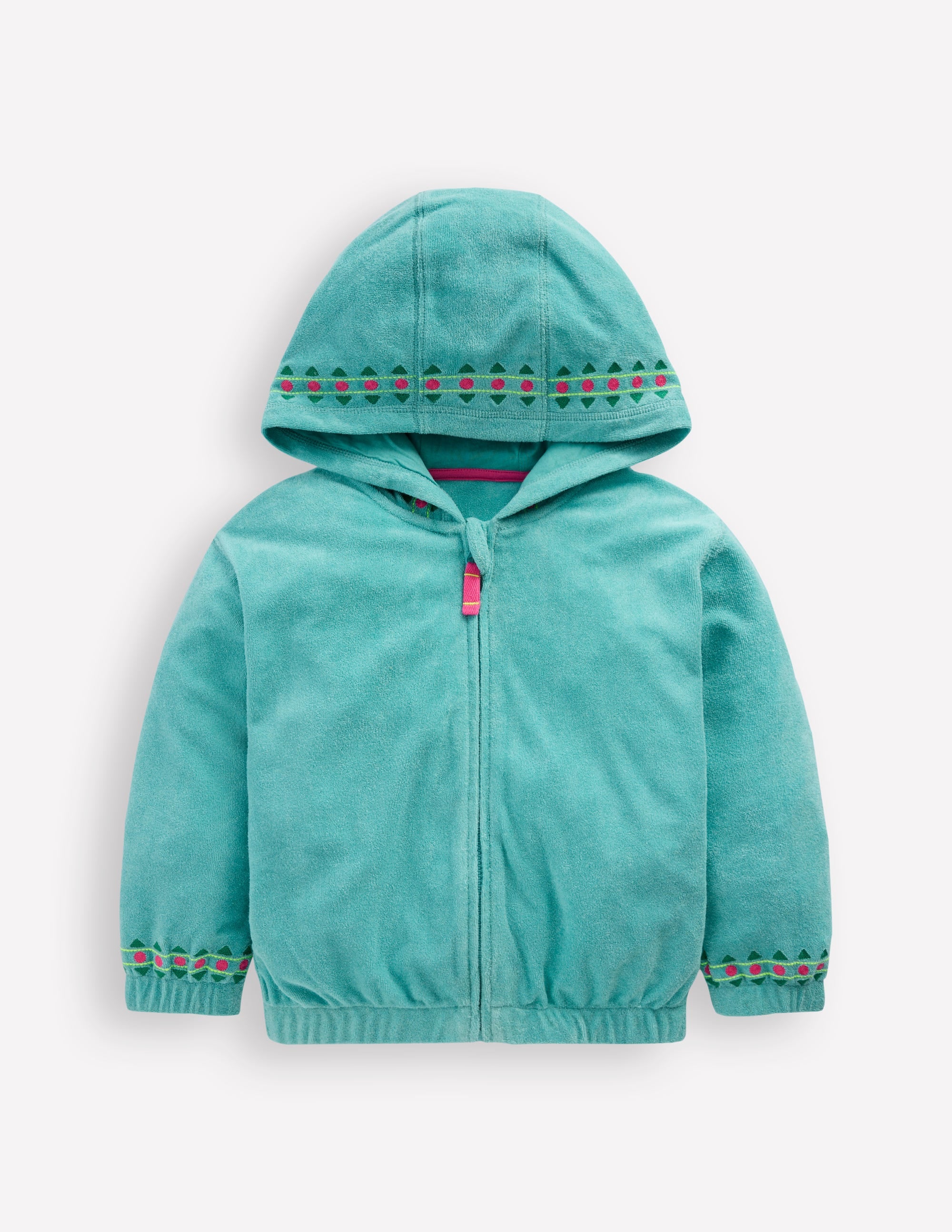 Lockerer Frottee-Kapuzenpullover-Blaue Stickerei - Image 1