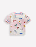 Lässiges Breton-T-Shirt-Frühlingsblütenrosa Urlaub