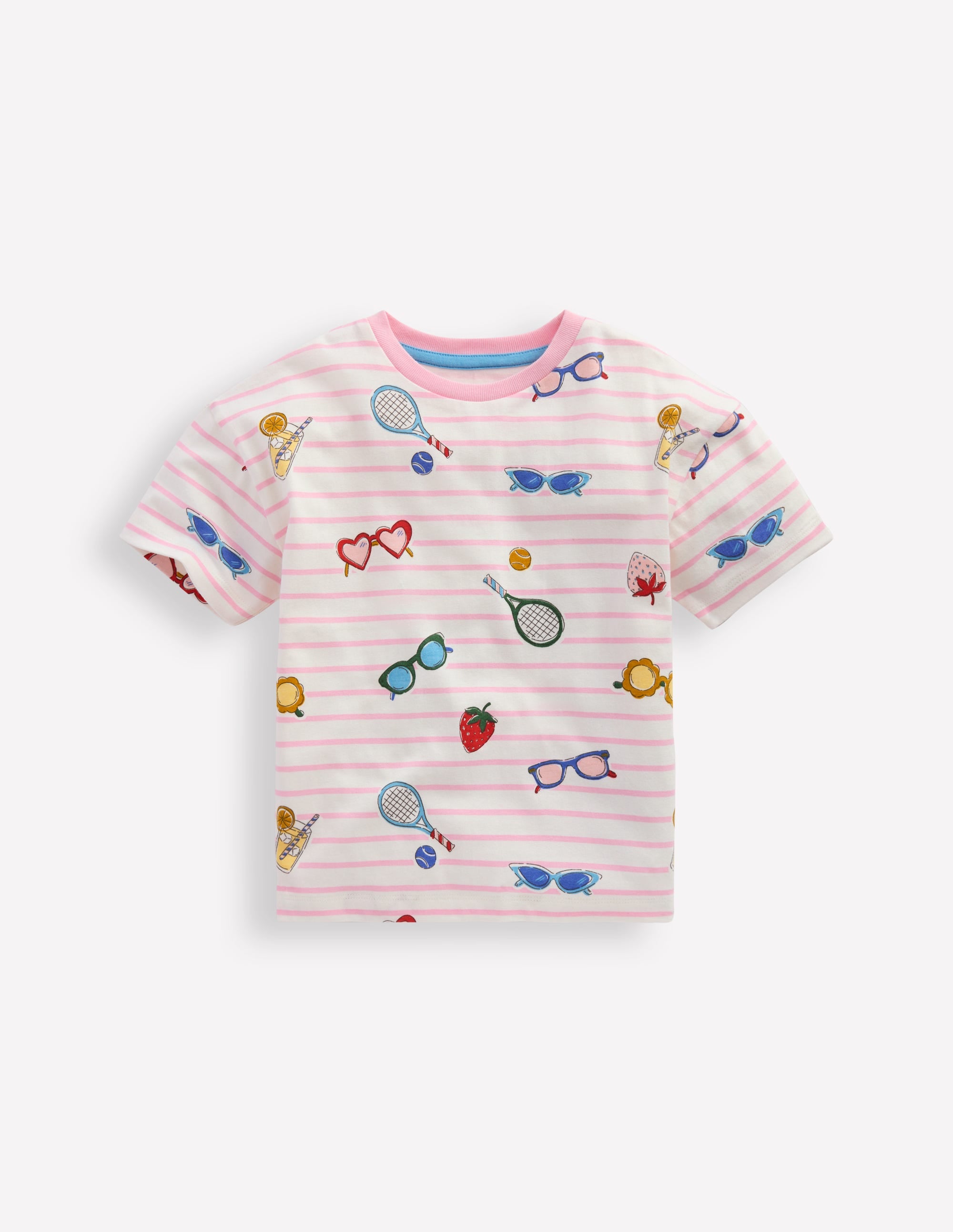 Lässiges Breton-T-Shirt-Frühlingsblütenrosa Urlaub - Image 1