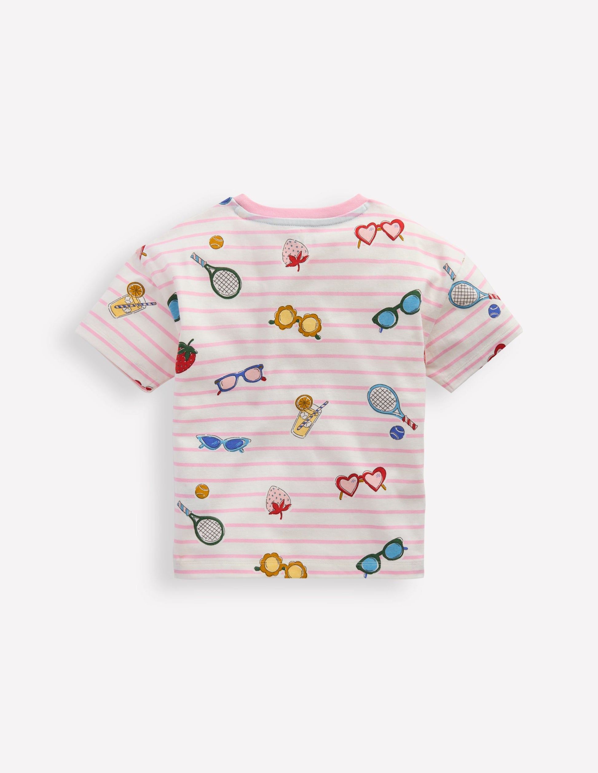 Lockeres Breton-T-Shirt-Frühlingsblütenrosa Urlaub-2