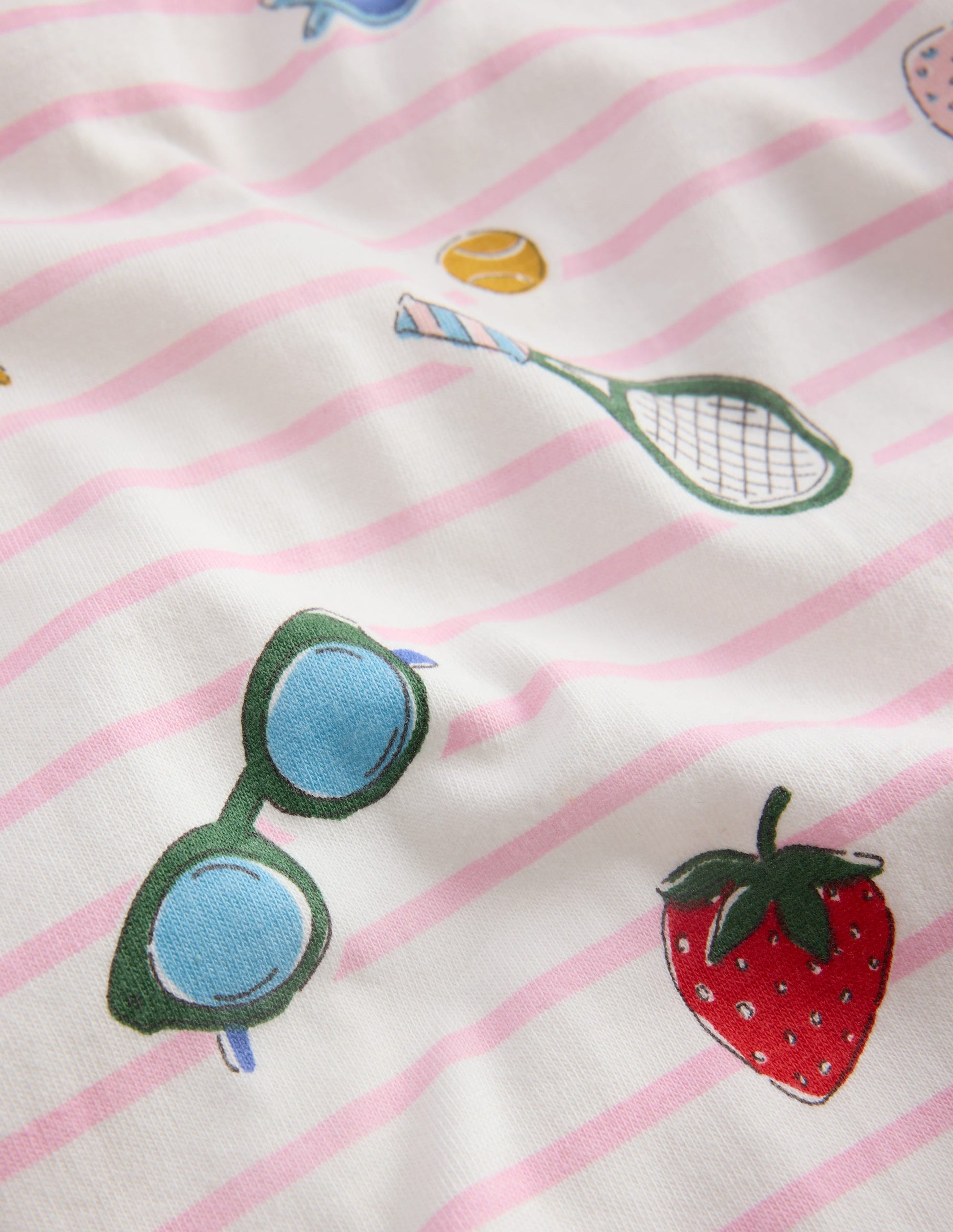 Lockeres Breton-T-Shirt-Frühlingsblütenrosa Urlaub-3