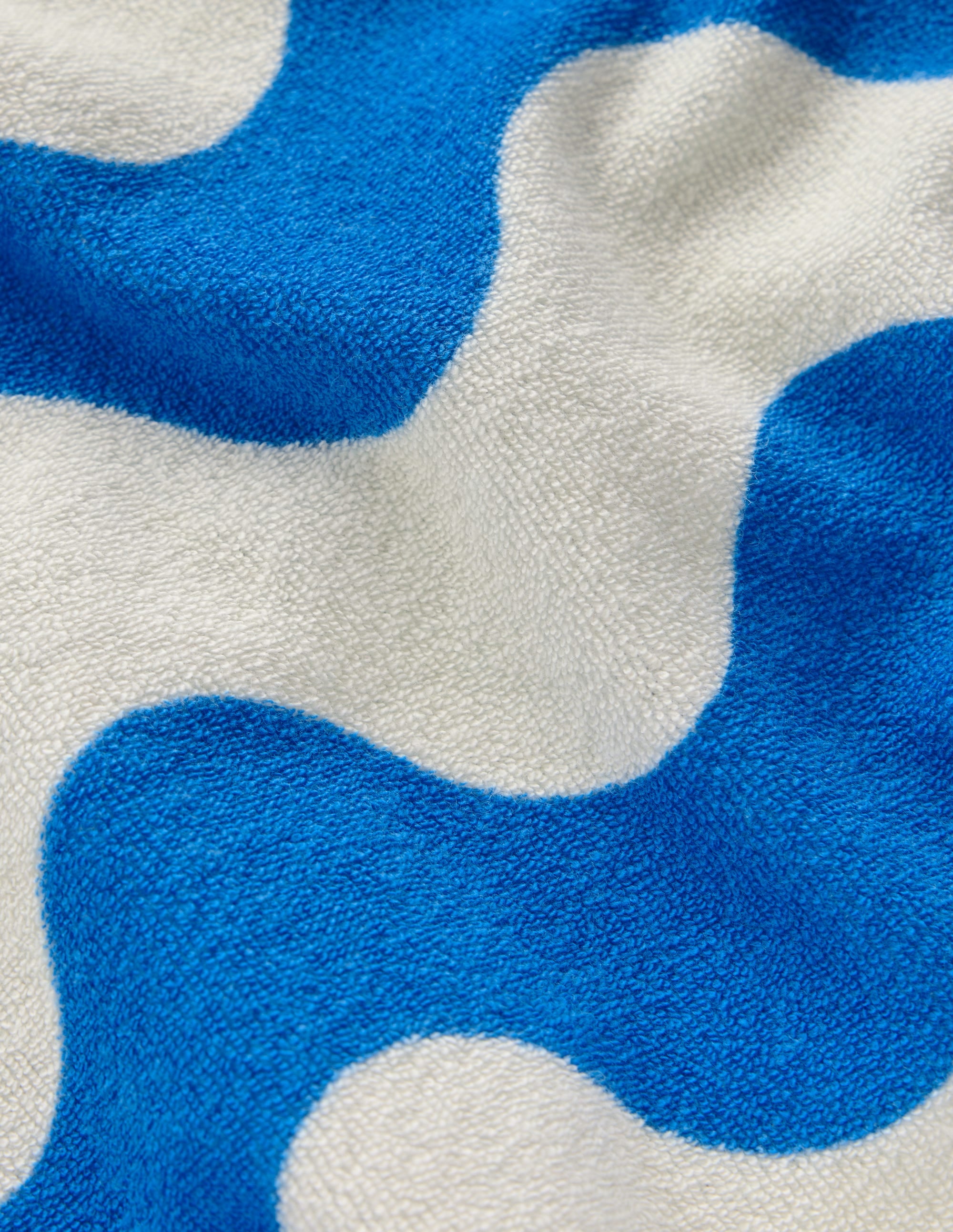 Frottee-Oberteil mit überschnittenen Schultern-Blau Wellen Streifen - Image 3
