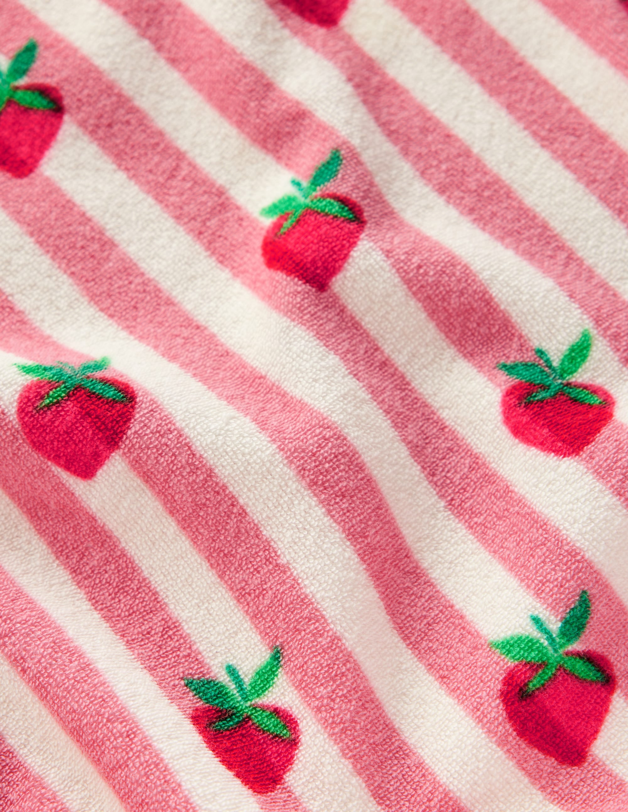 Dropped Shoulder Towelling Top-Blush Strawberry Stripe - Image 3