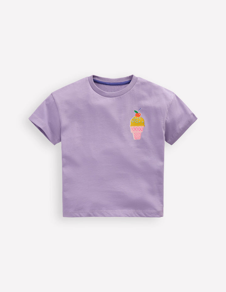 T-Shirt mit Druck-Violett Eiscreme