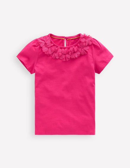 T-Shirt mit Blumenbesatz-Fandango