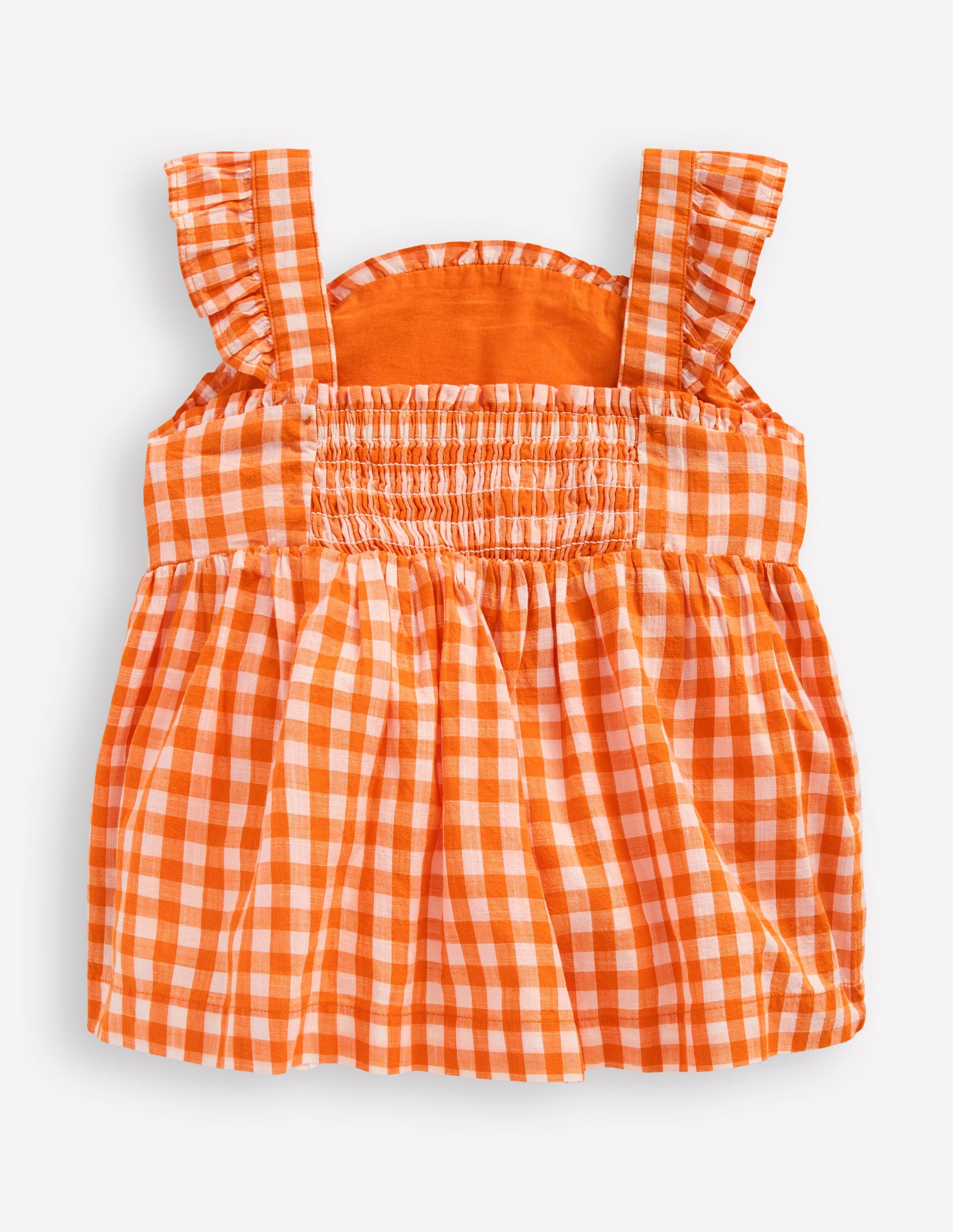 Originelles Trägertop-Orange und Naturweiß Vichykaro-3