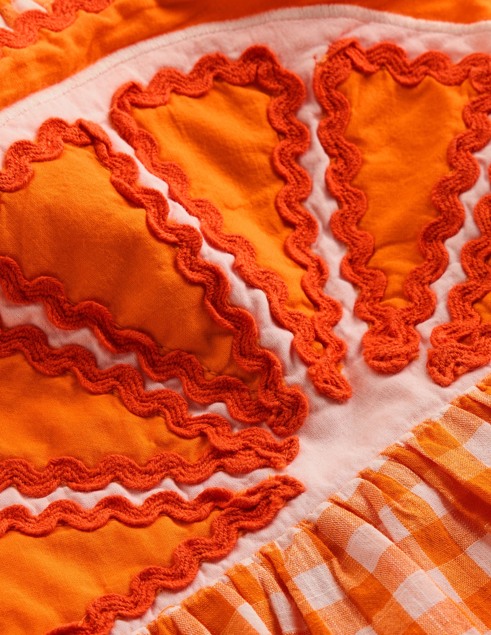 Originelles Trägertop-Orange und Naturweiß Vichykaro-4