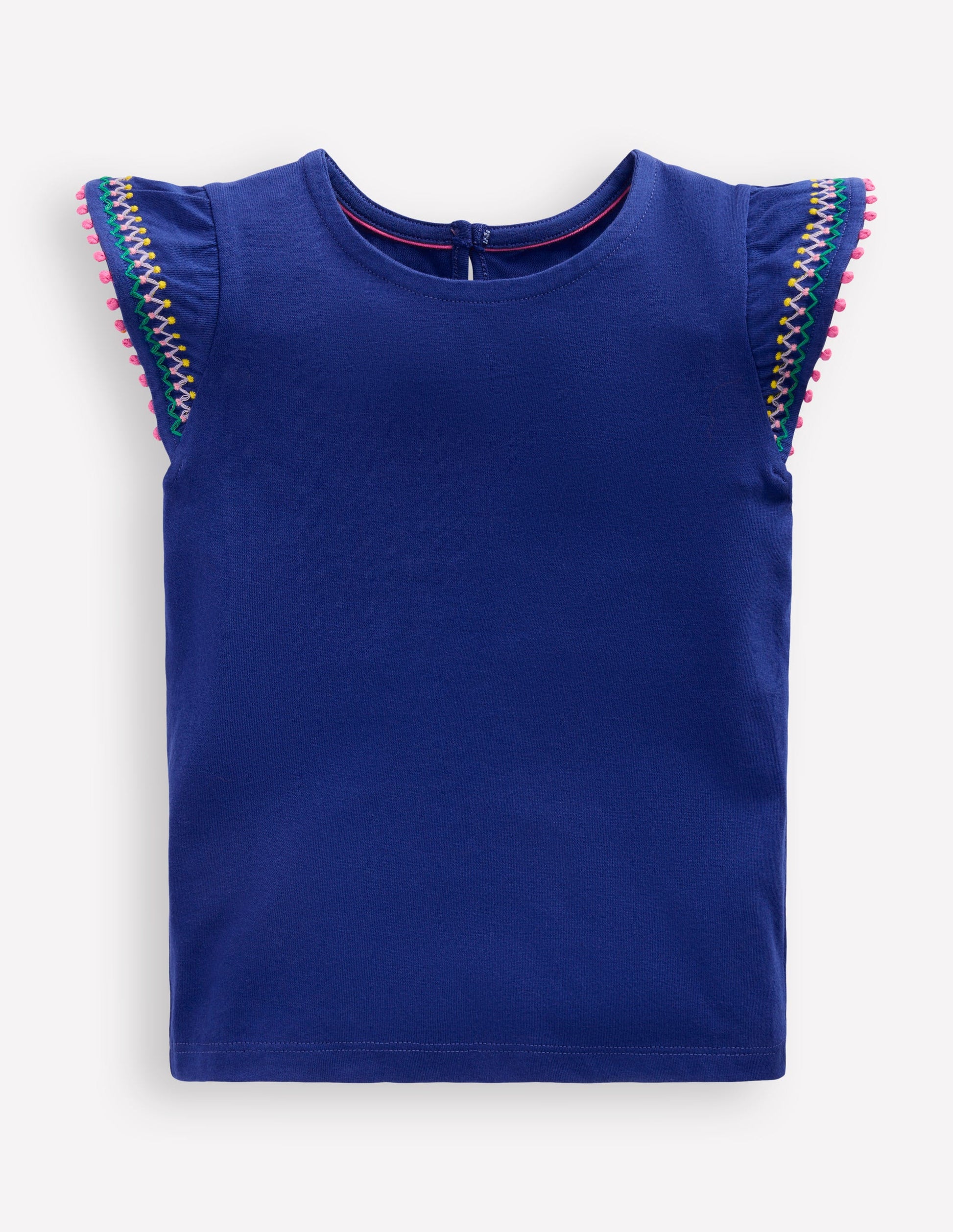 Oberteil mit Flatterärmeln und Besatz-Steuerbordblau-1