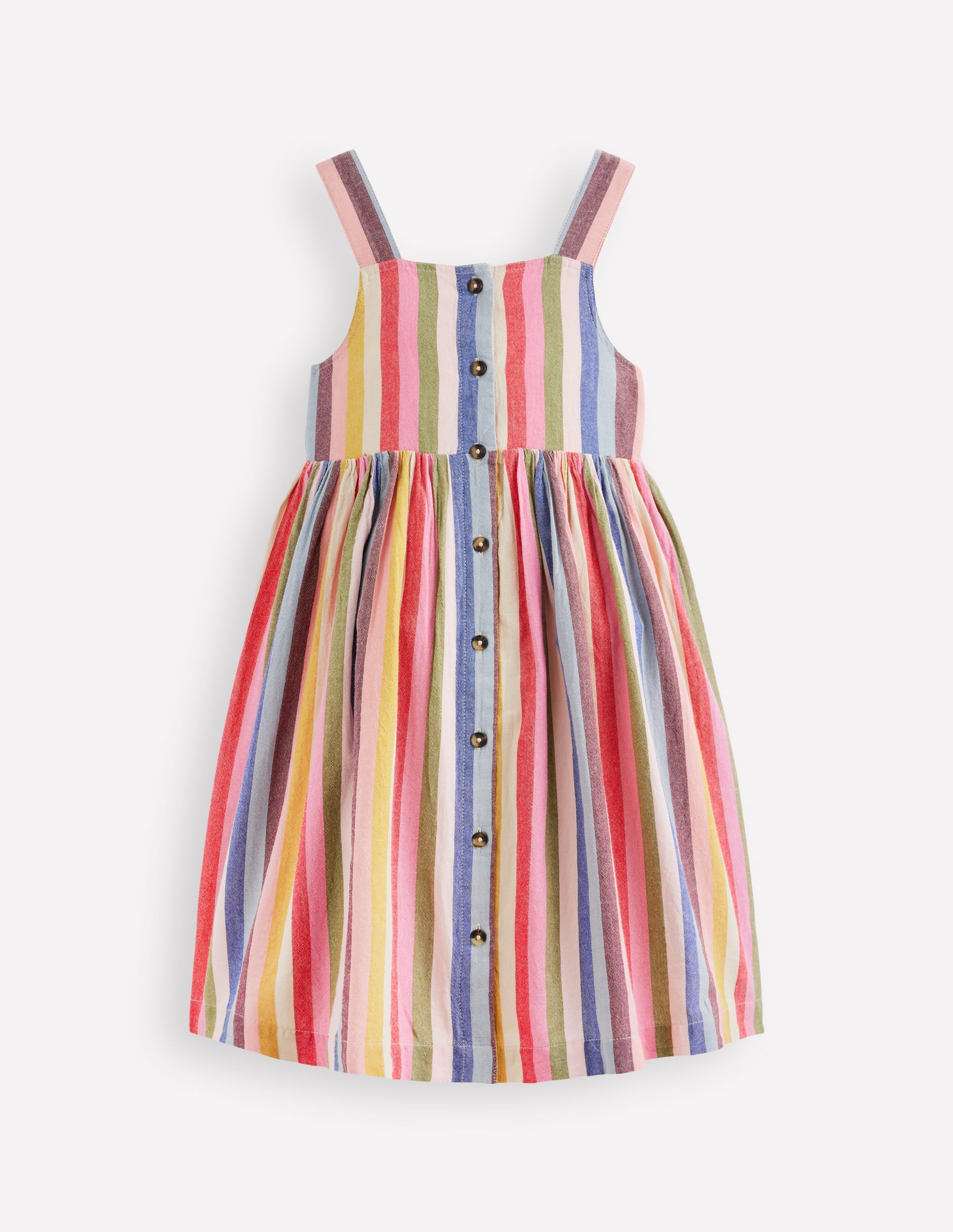 Remy Kleid mit durchgehender Knopfleiste-Rosa/Grün Bunte Streifen - Image 1