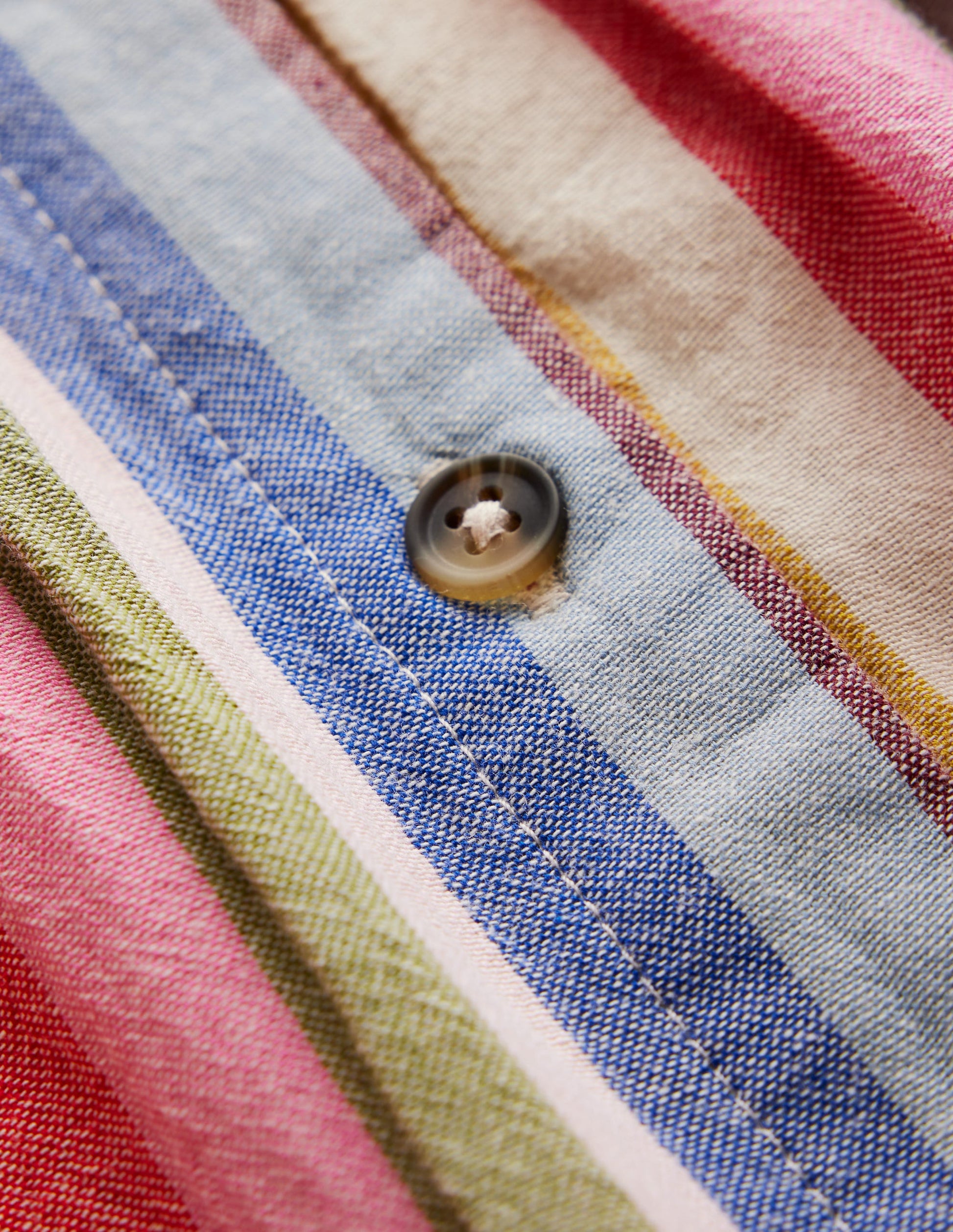 Remy Kleid mit durchgehender Knopfleiste-Rosa/Grün Bunte Streifen-3