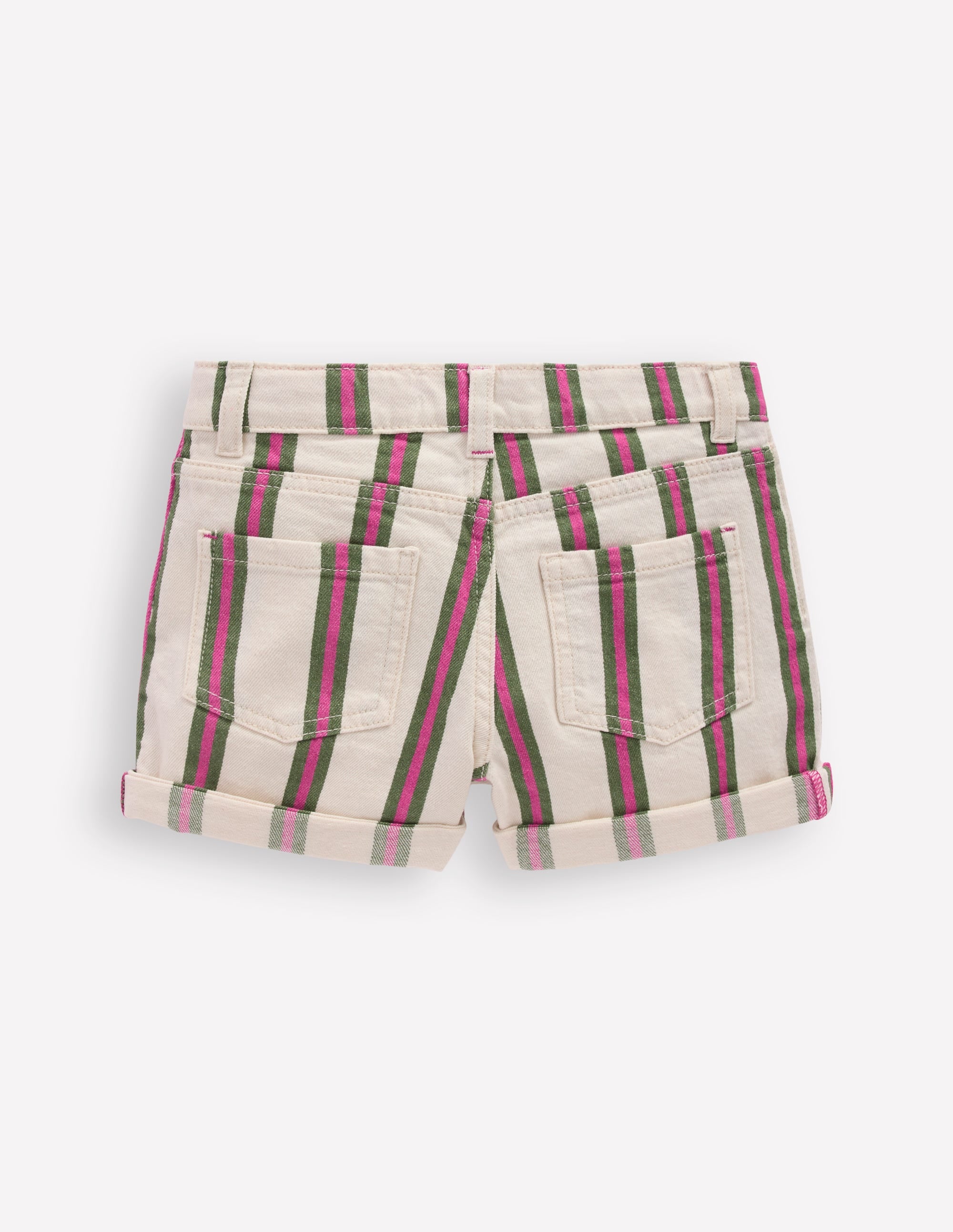 Jeansshorts-Naturweiß/Grün/Rosa Streifen - Image 2