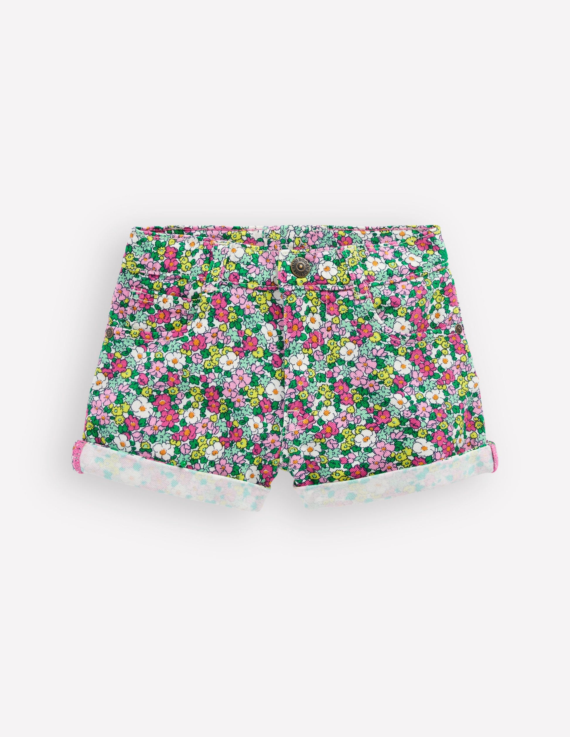 Jeansshorts-Bunt Sommer Blumenbeet-1