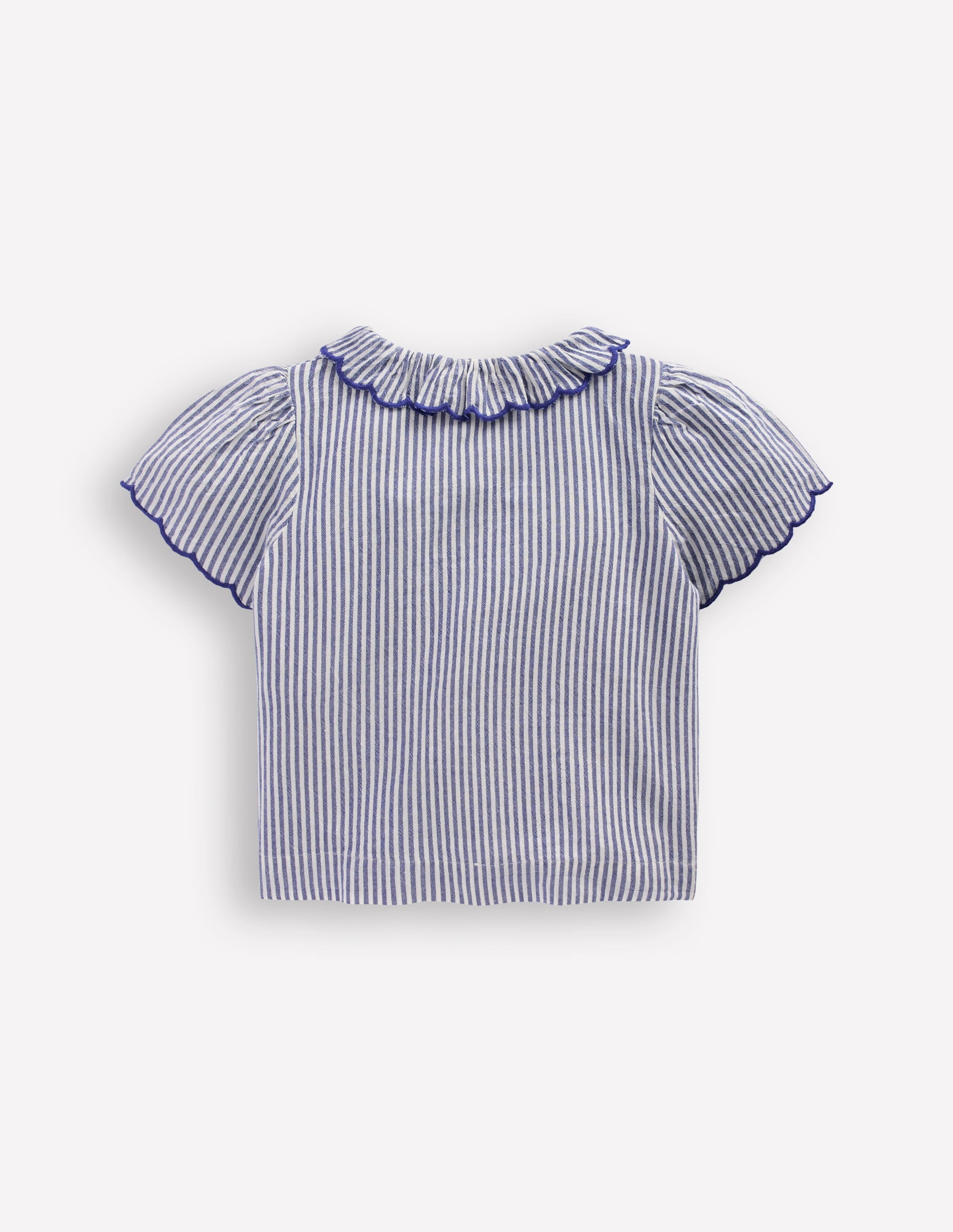 Blouse boutonnée-Rayé bleu/ivoire - Image 4