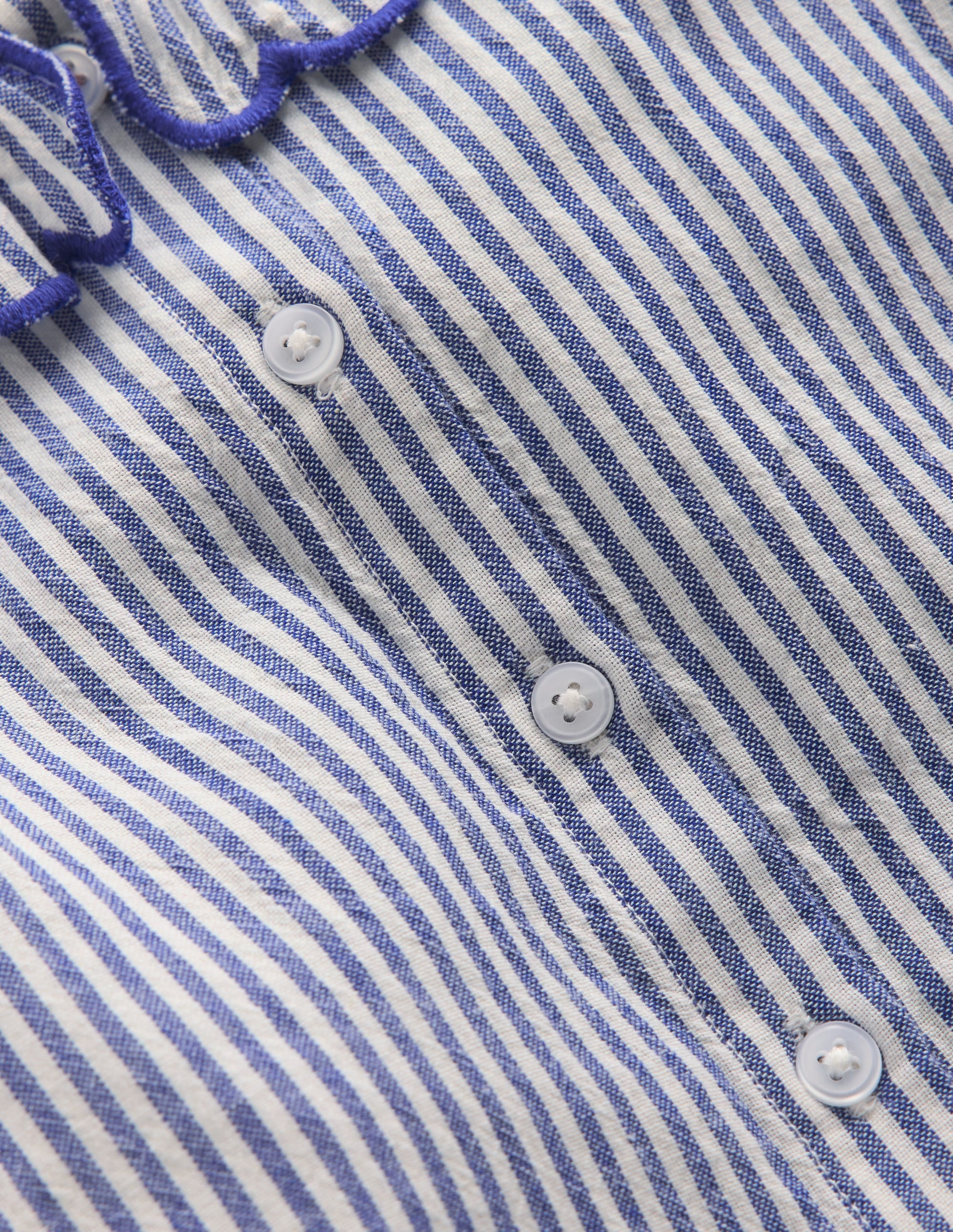 Blouse boutonnée-Rayé bleu/ivoire - Image 5