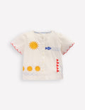 Blouse boutonnée-Broderie ivoire doux
