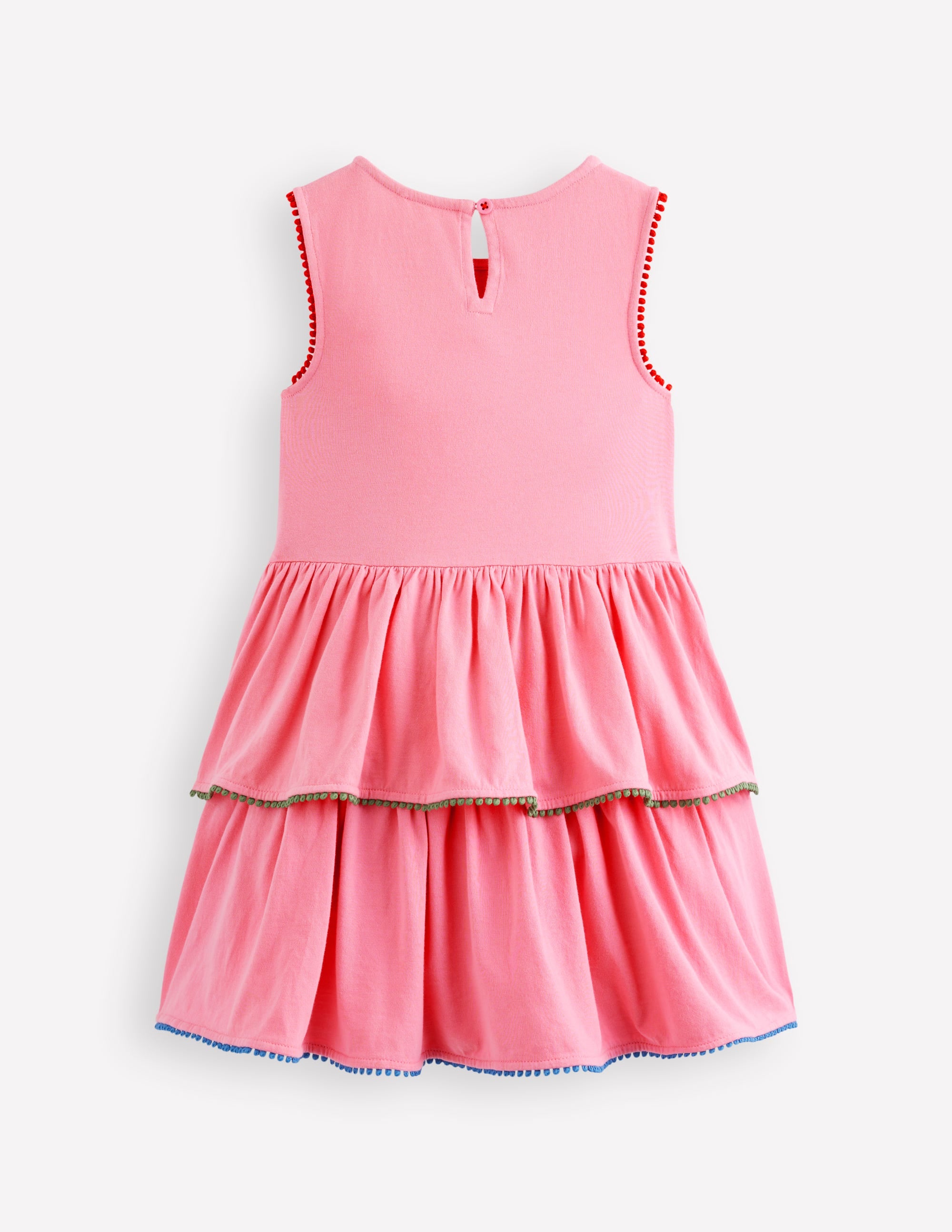 Gestuftes Jersey-Sommerkleid-Kaugummi-Rosa - Image 2