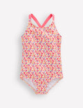 Maillot de bain imprimé croisé dans le dos-Petites fleurs papyrus