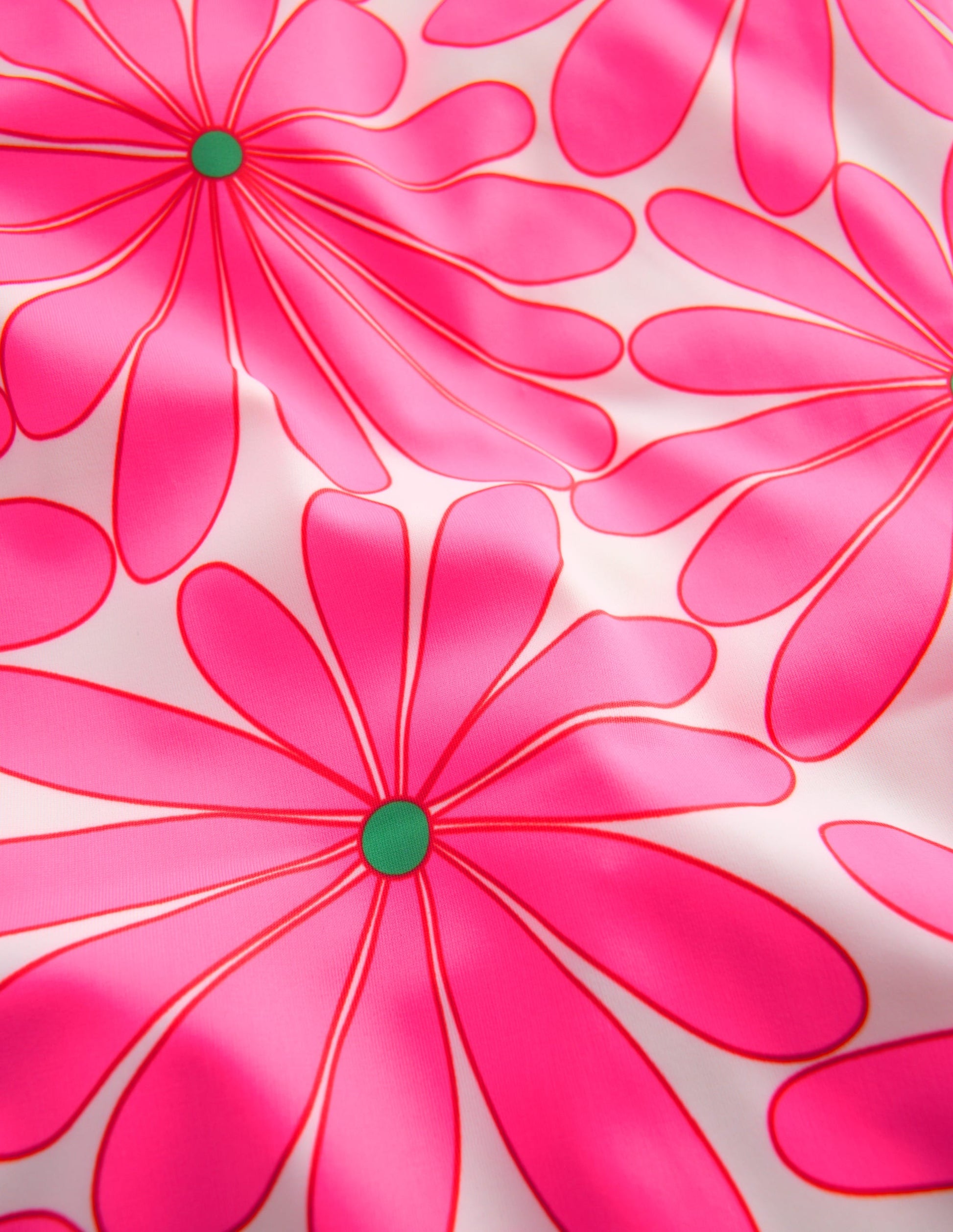 Bedruckter Badeanzug mit gekreuzten Trägern-Festivalrosa Gänseblümchen-5