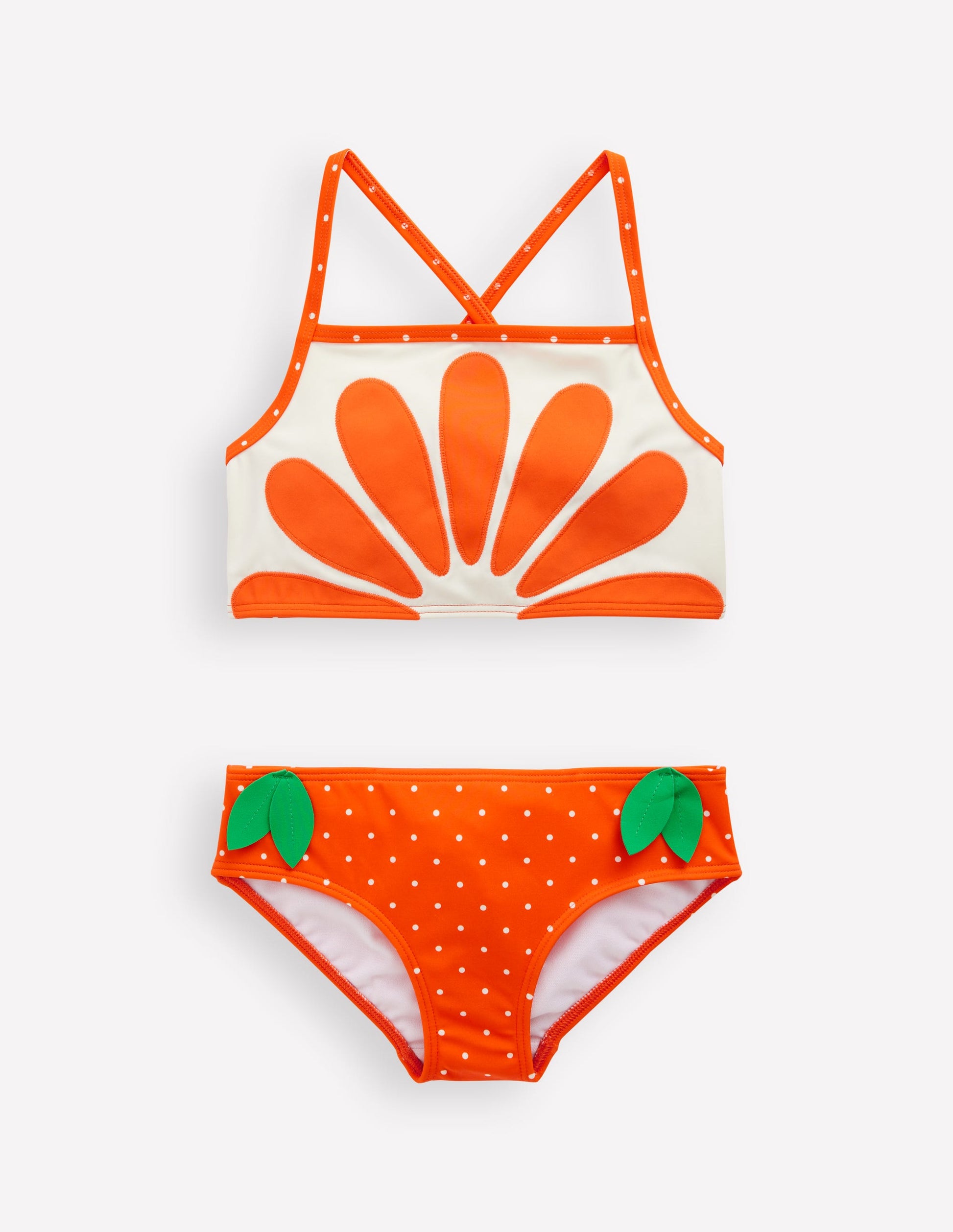 Bikini mit gekreuzten Rückenträgern und Logo-Leuchtendes Orange-2