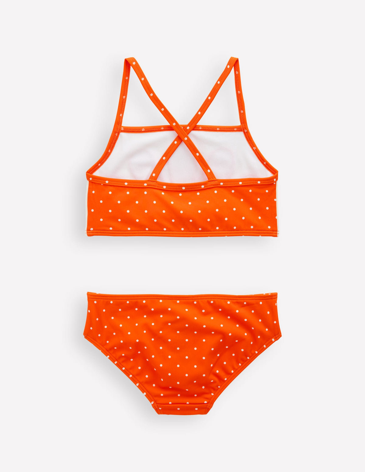 Bikini croisé dans le dos à logo-Orange Vif - Image 4