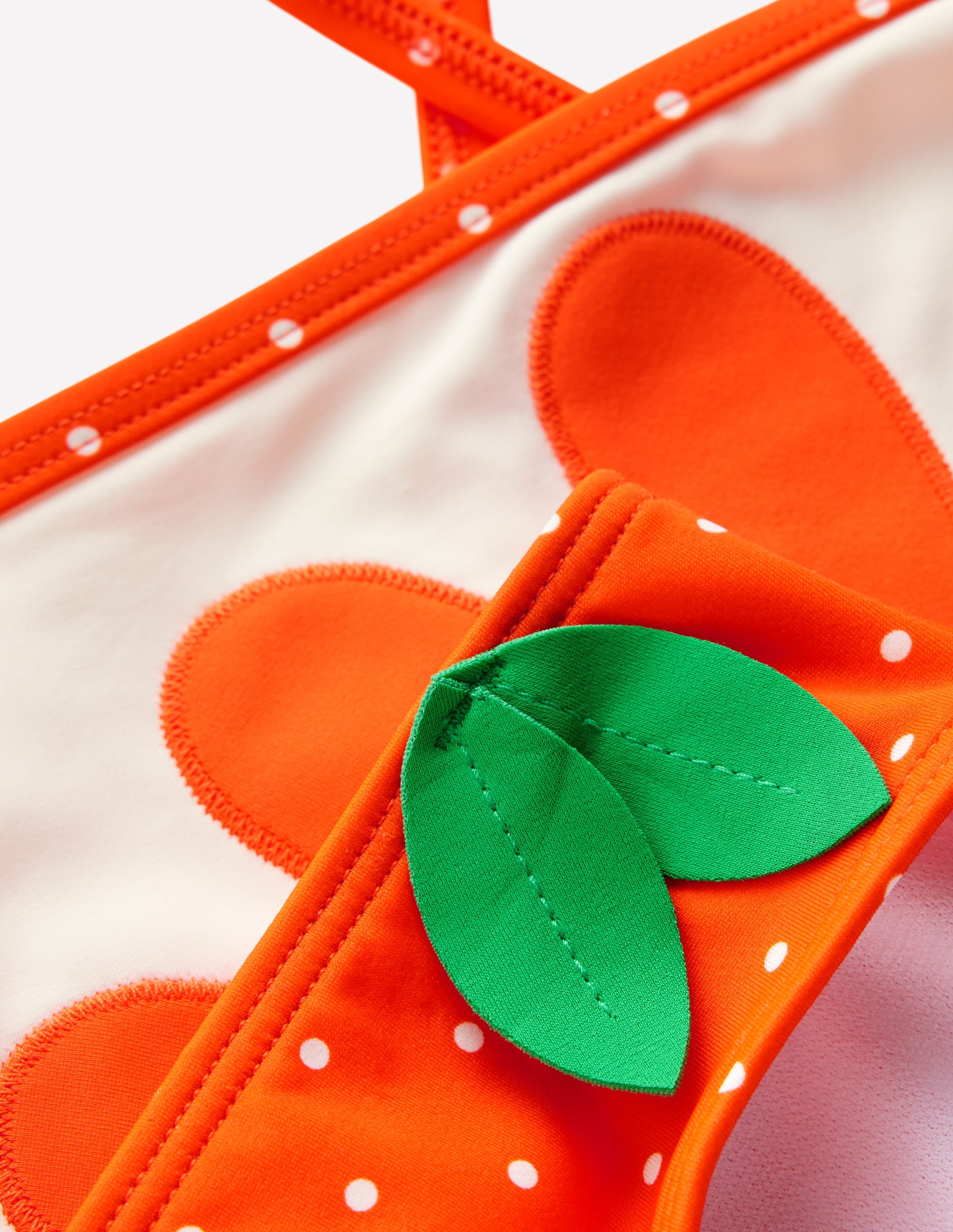 Bikini croisé dans le dos à logo-Orange Vif - Image 5