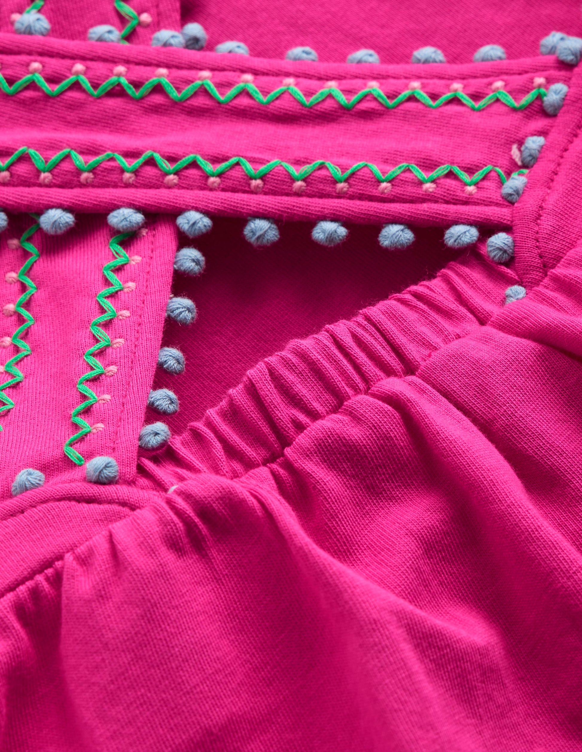 Cross-Back Pom Trim Top-Pink Peony-3