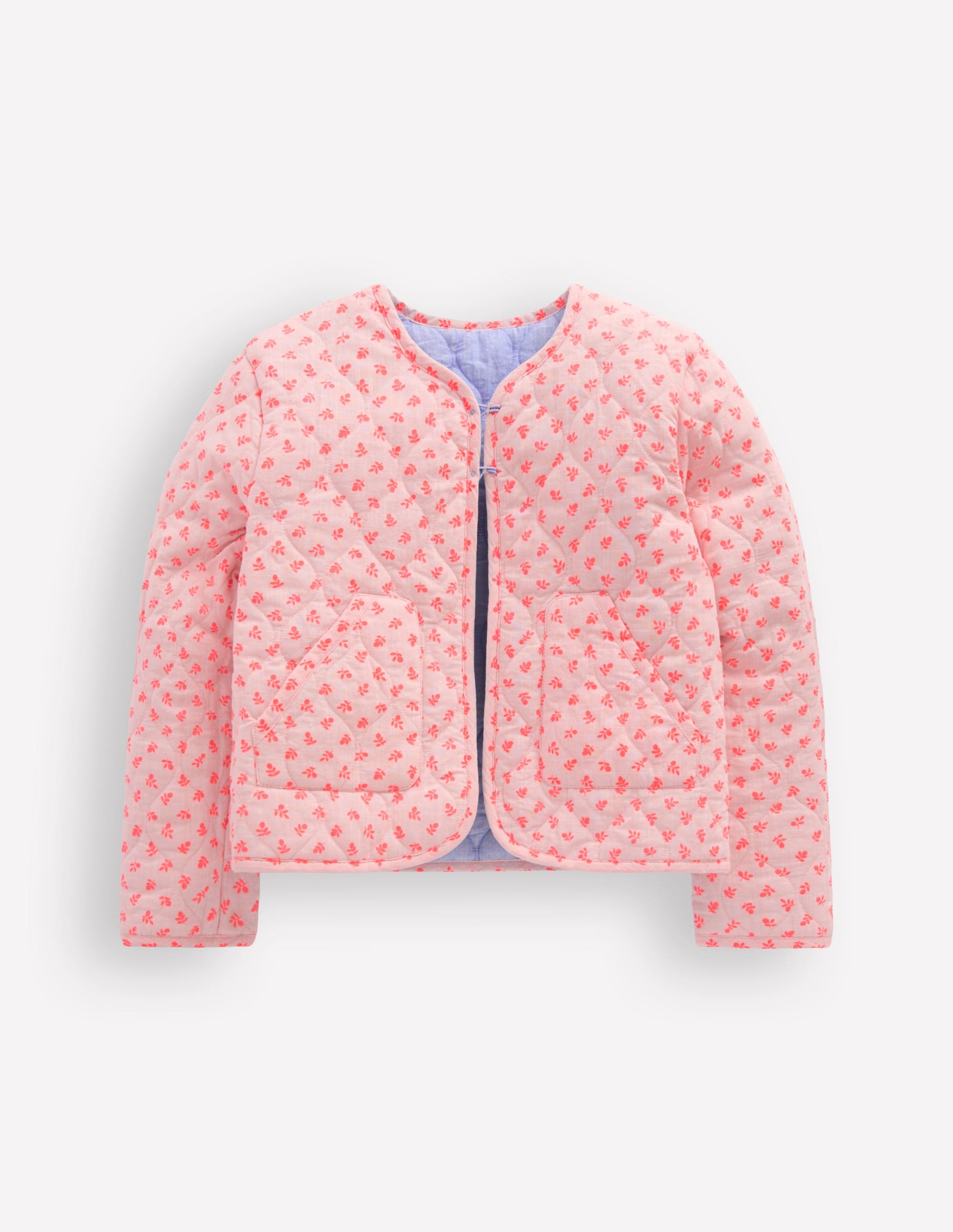 Wendbare Steppjacke-Blaue Stickerei-4