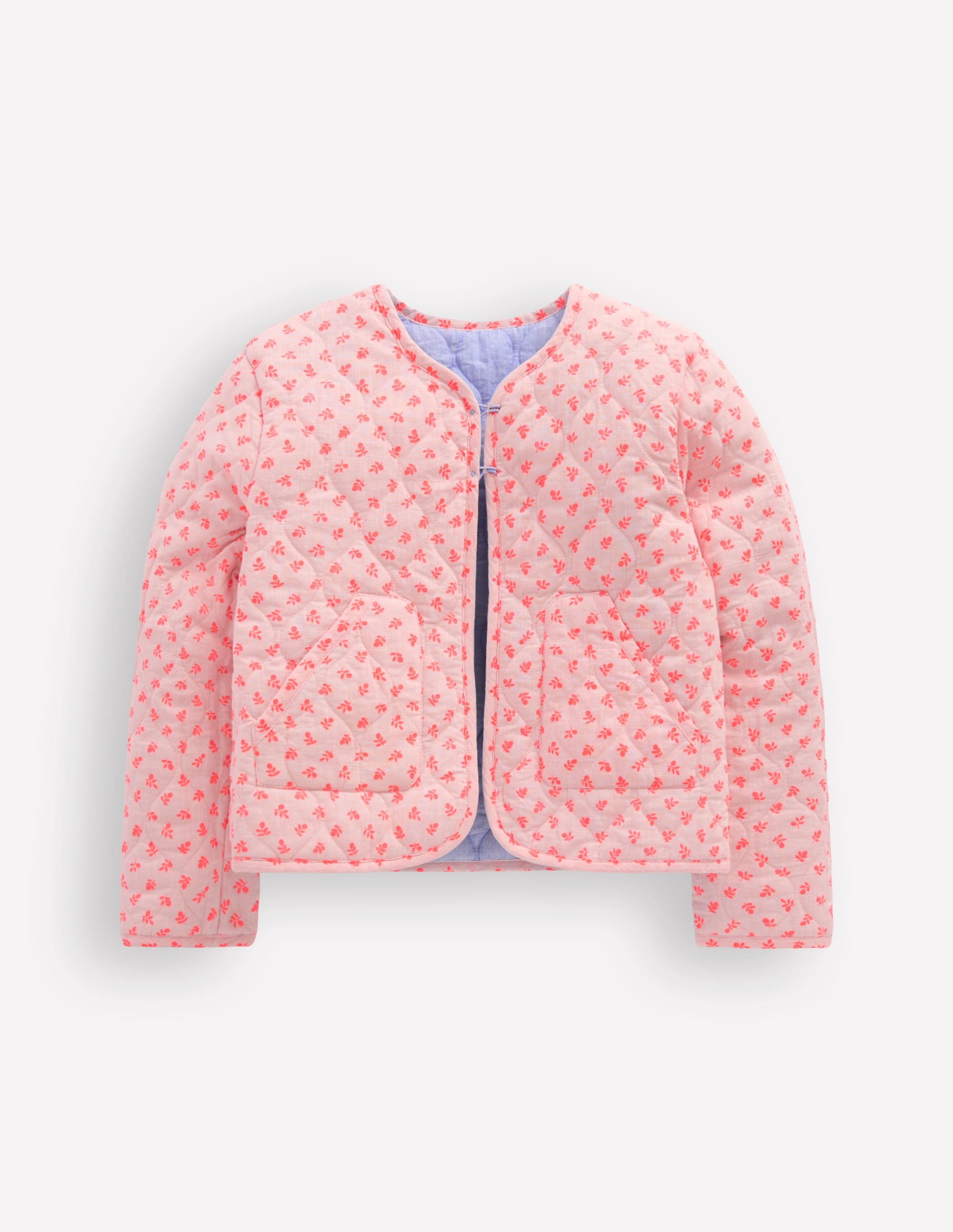 Reversible Quilted Jacket-Blue Embroidery - Image 4