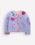 Reversible Quilted Jacket-Blue Embroidery