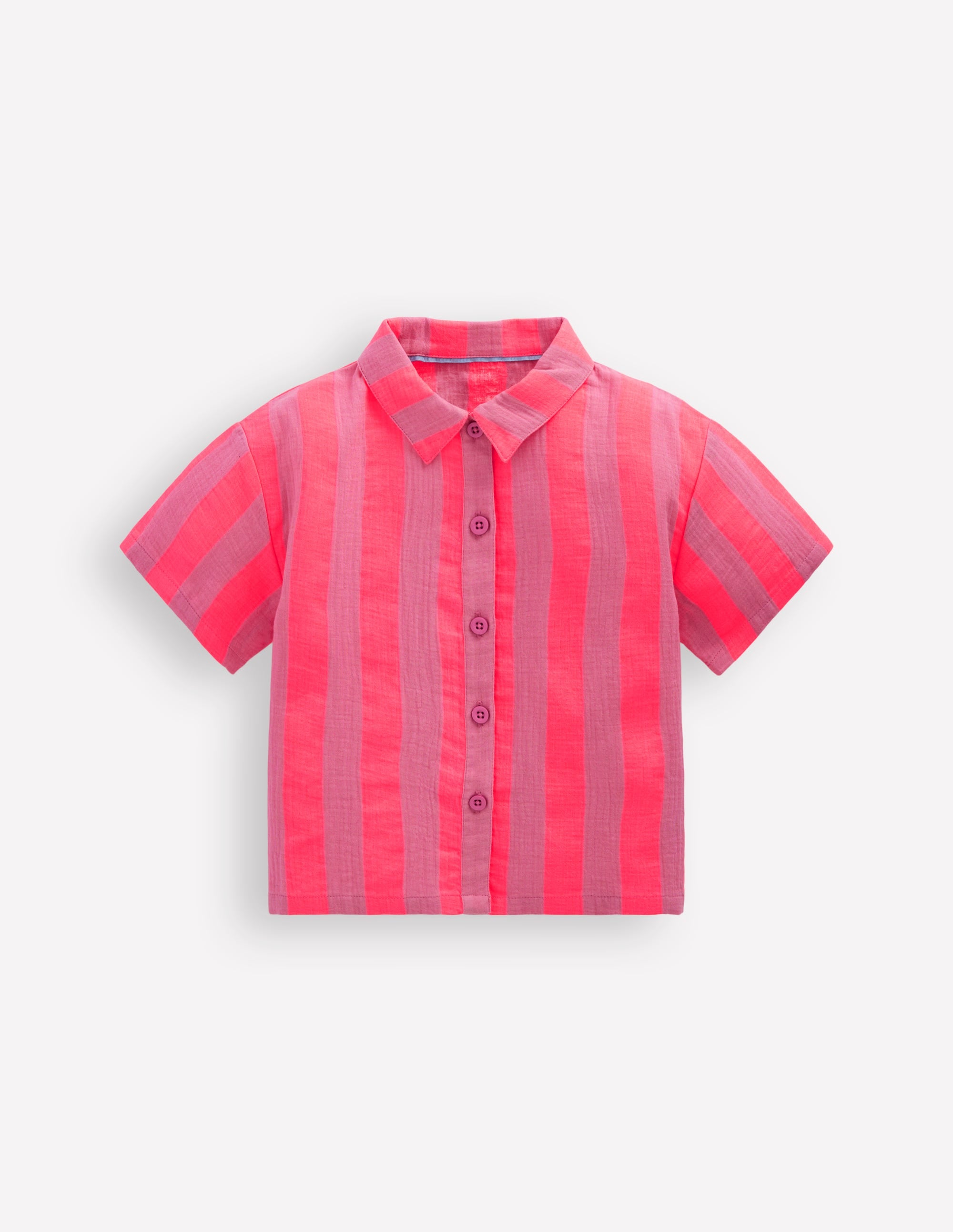 Short Sleeve Relaxed Shirt-Formica Pink Stripe - Image 1