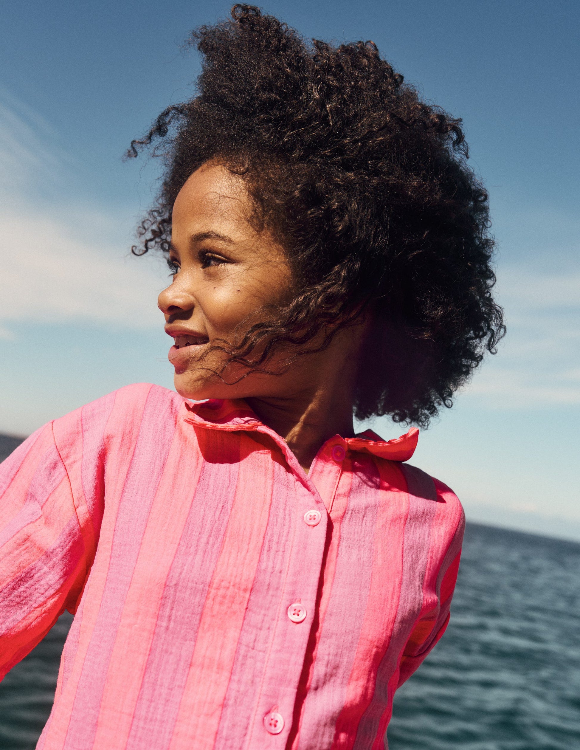 Chemise décontractée à manches courtes-Rayé Rose Formica-1