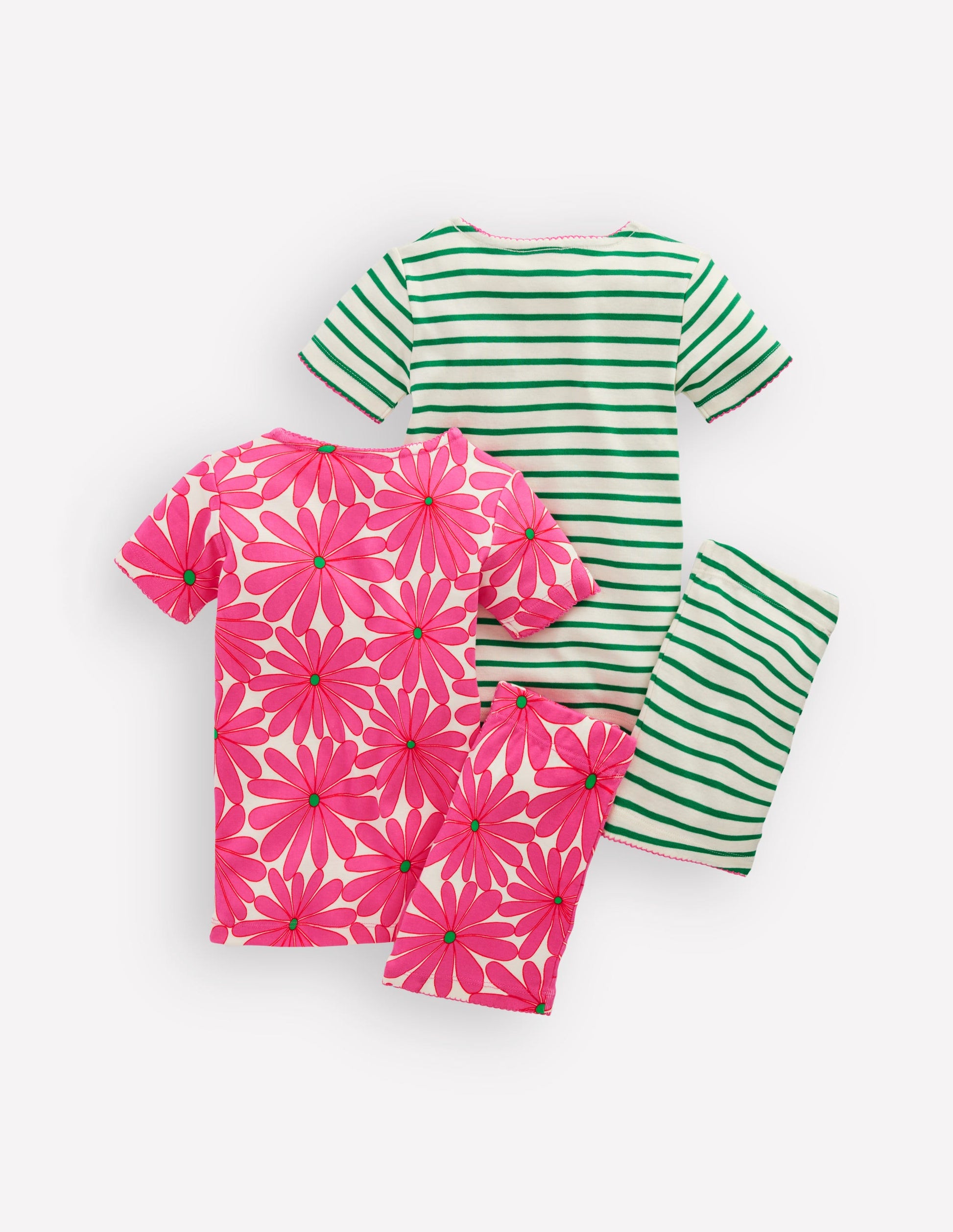 2 pyjamas courts-Fleur rose-2