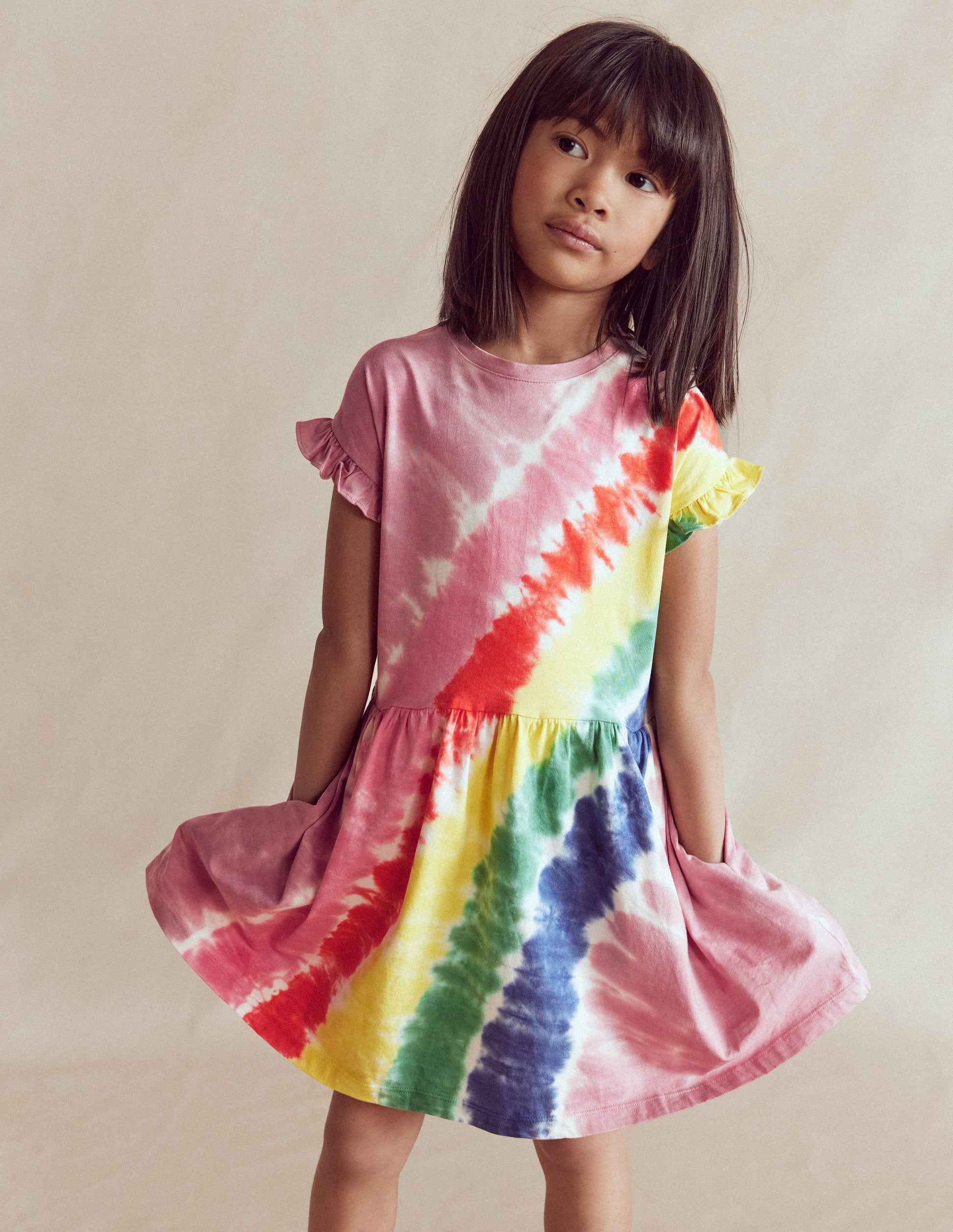 Jersey T-Shirt Dress-Pink Tie Dye-2